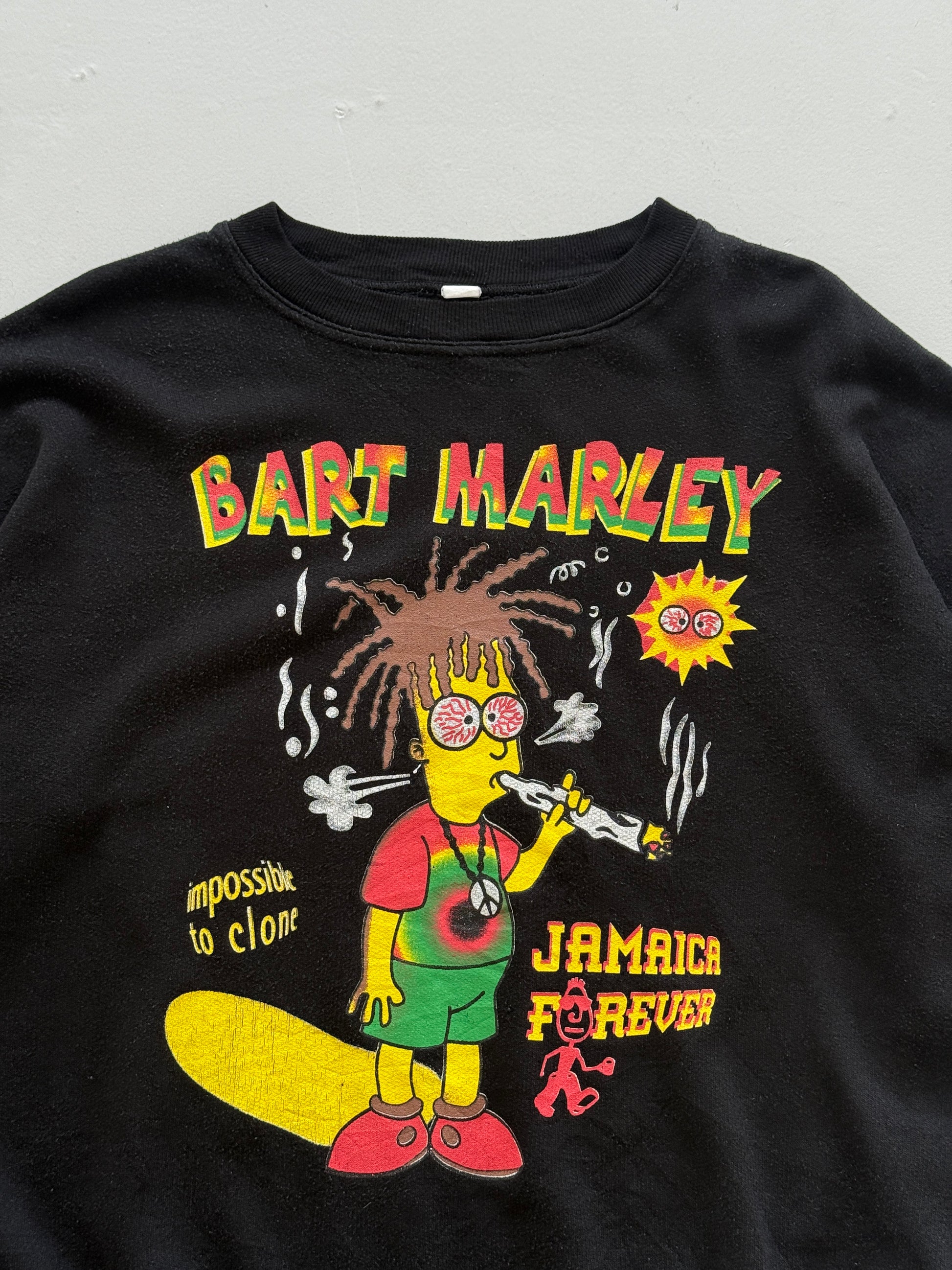 Bart Marley Simpsons Jamaica Forever 90's Vintage Graphic Sweatshirt - Large