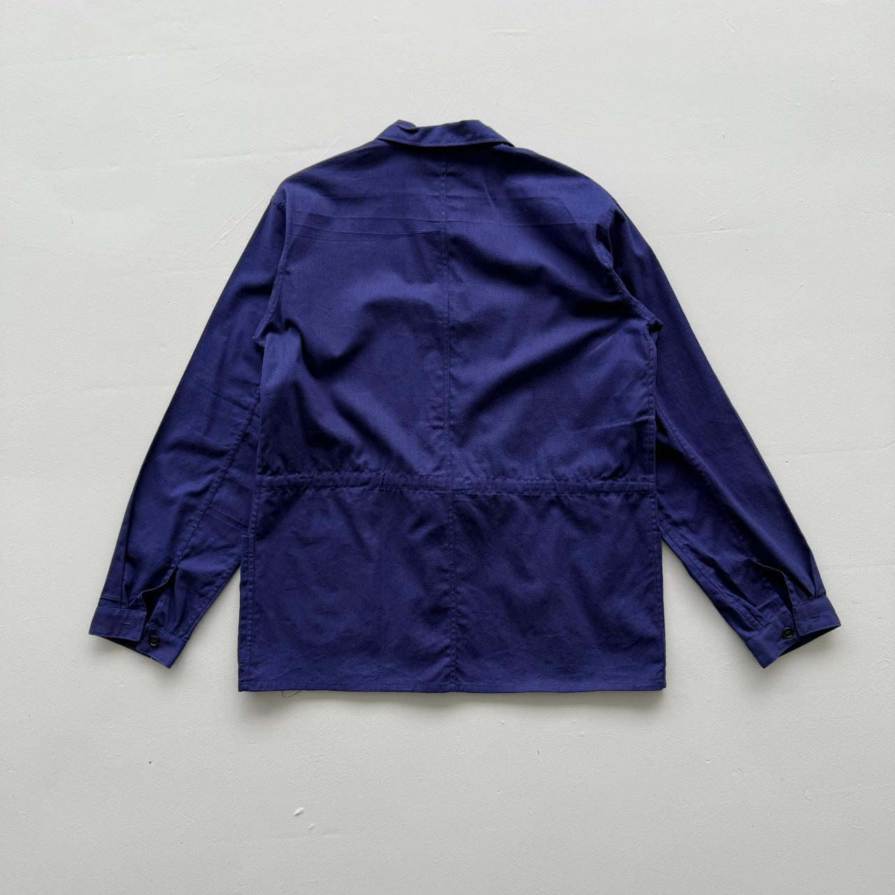 Indigo Blue Lotus French Vietnamese Workwear 80's Chore Jacket Shirt - Large