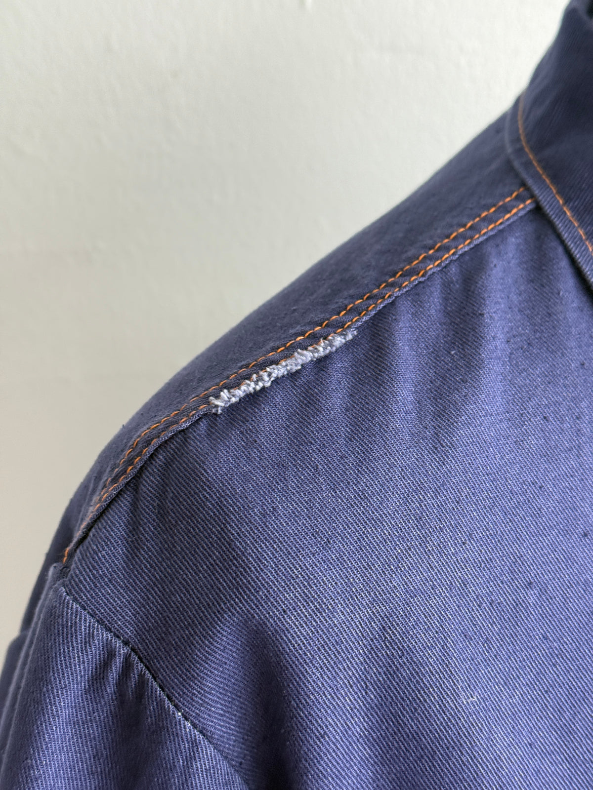 Blue French 1960s Vintage Workwear Chore Jacket CH551 - Small