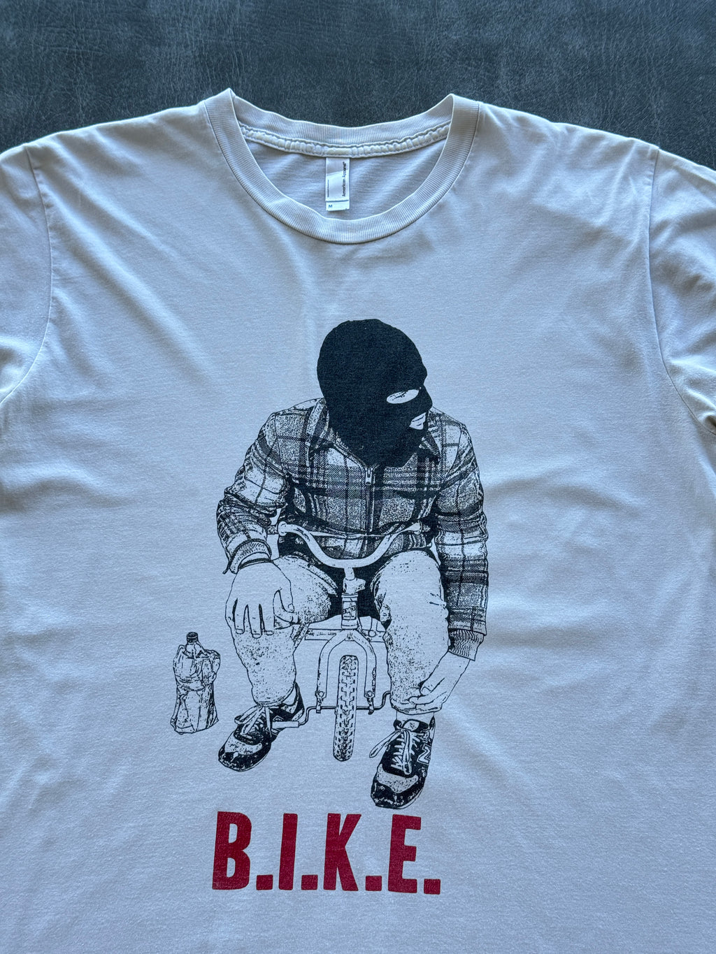 Cream B.I.K.E. Balaclava BMX Y2K Vintage Graphic T-Shirt - Medium