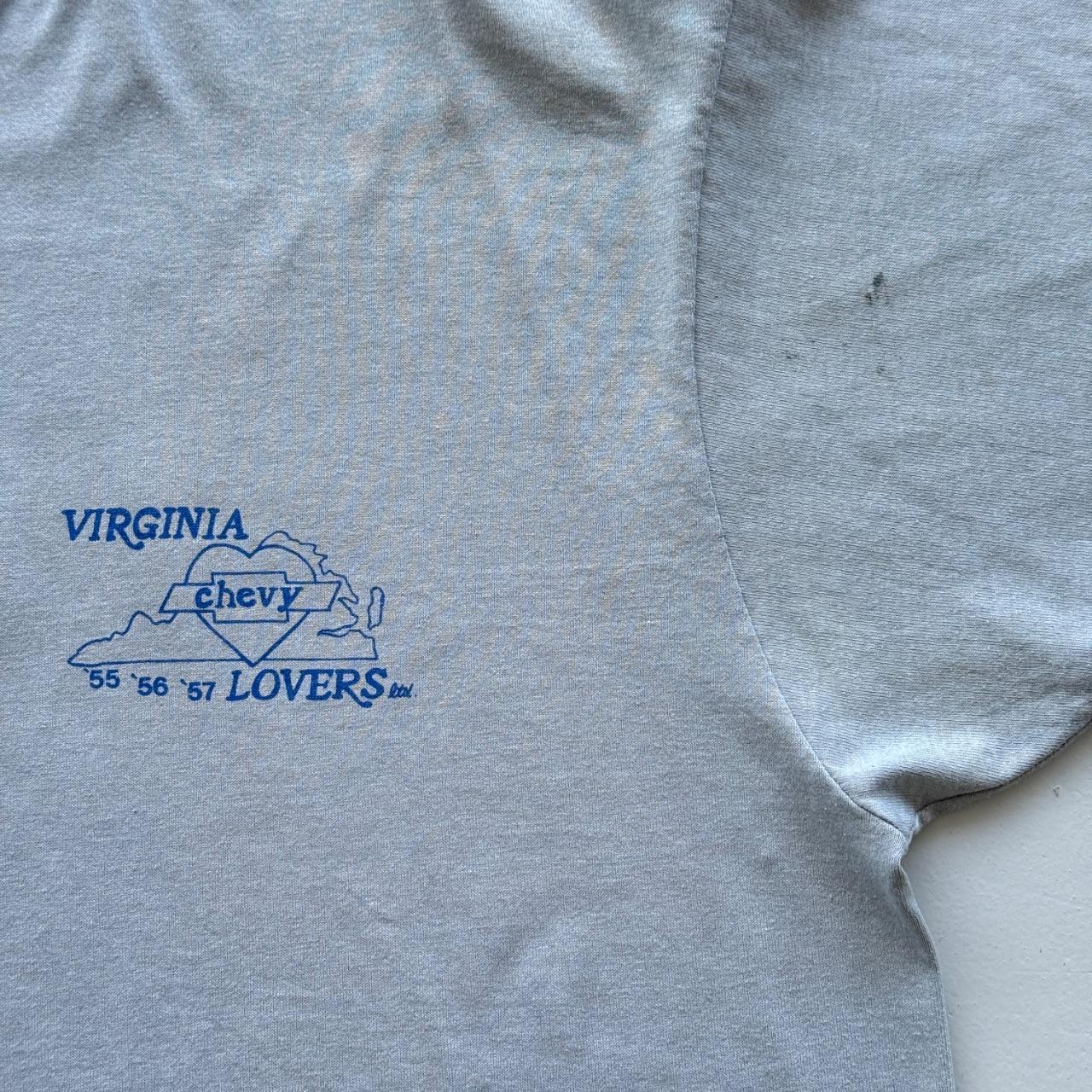 Blue Grey Overdyed Chevy Lovers 90's Graphic Vintage T-shirt - XL