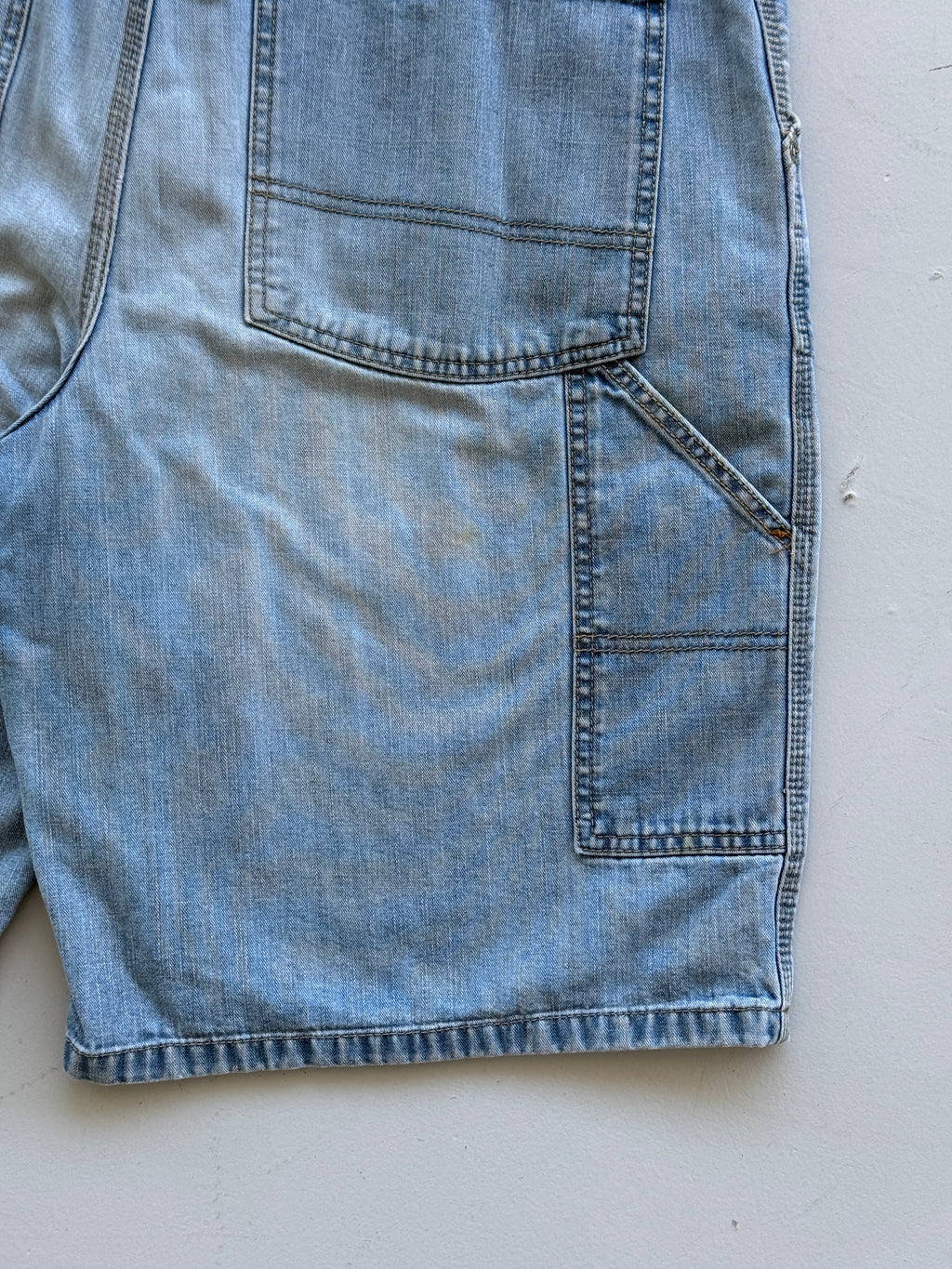Light Blue Old Navy 00's Vintage Y2K Baggy Carpenter Denim Shorts - W40 x L11