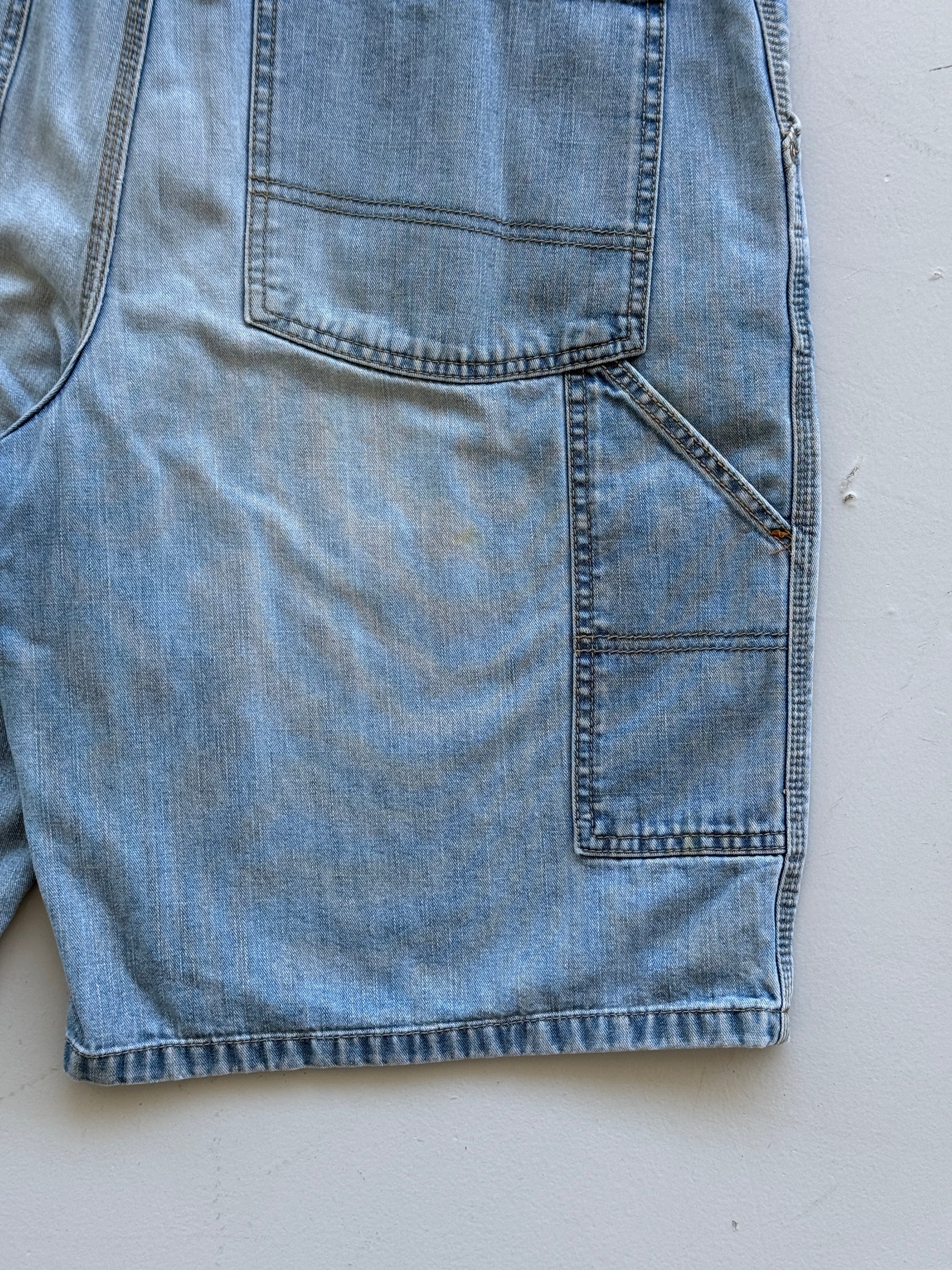Light Blue Old Navy 00's Vintage Y2K Baggy Carpenter Denim Shorts - W40 x L11