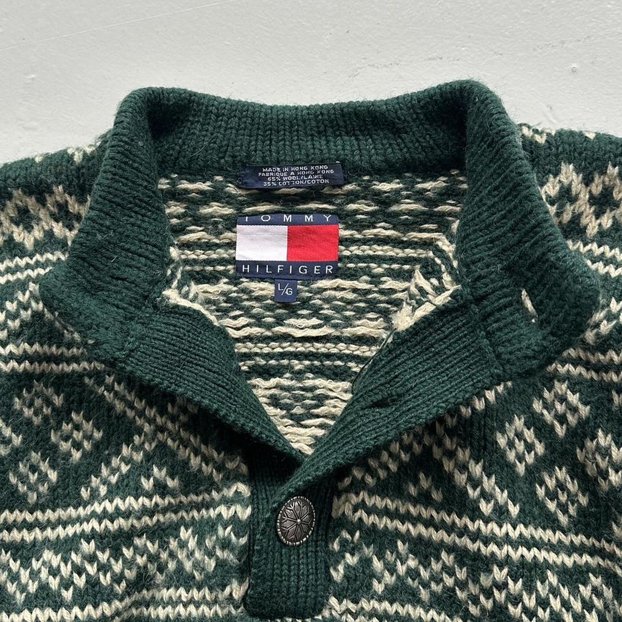 Green Tommy Hilfiger 90s Chunky Knit Jumper - Large