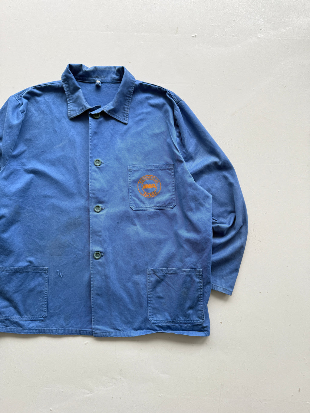 Blue French Chore Jacket 80's Vintage Workwear Jacket - XL