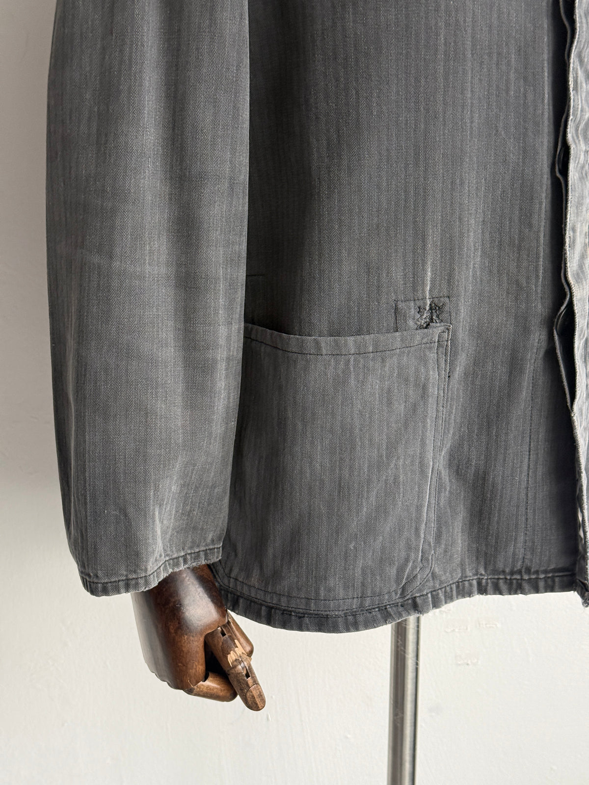 Grey Herringbone 70's Vintage Marquardt & Schulz Chore Jacket CH553 - Medium