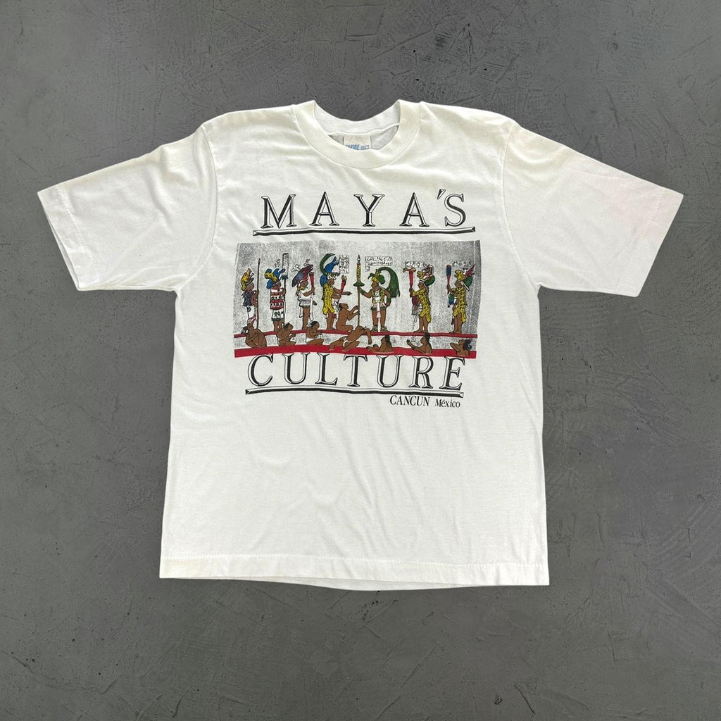 Mayas Culture White 90s vintage T-shirt - Medium