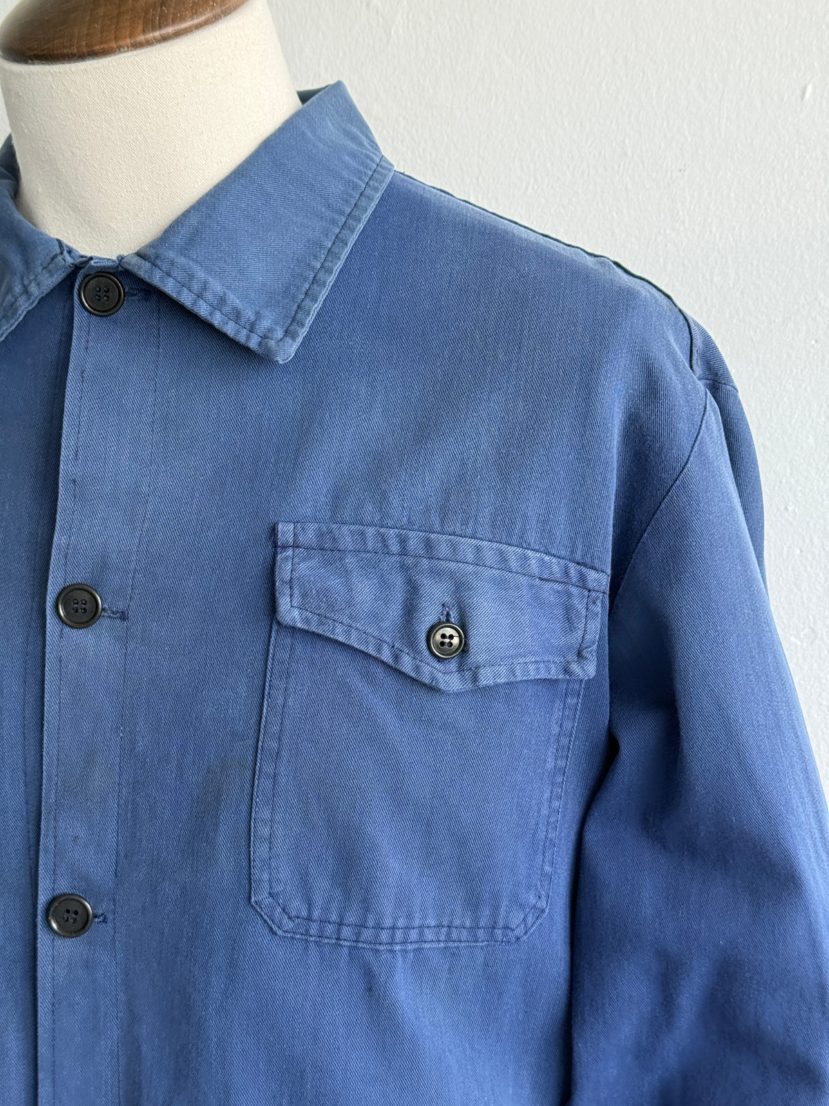 Faded Blue French 1950s/60s Vintage Workwear Chore Jacket CH479 - XL