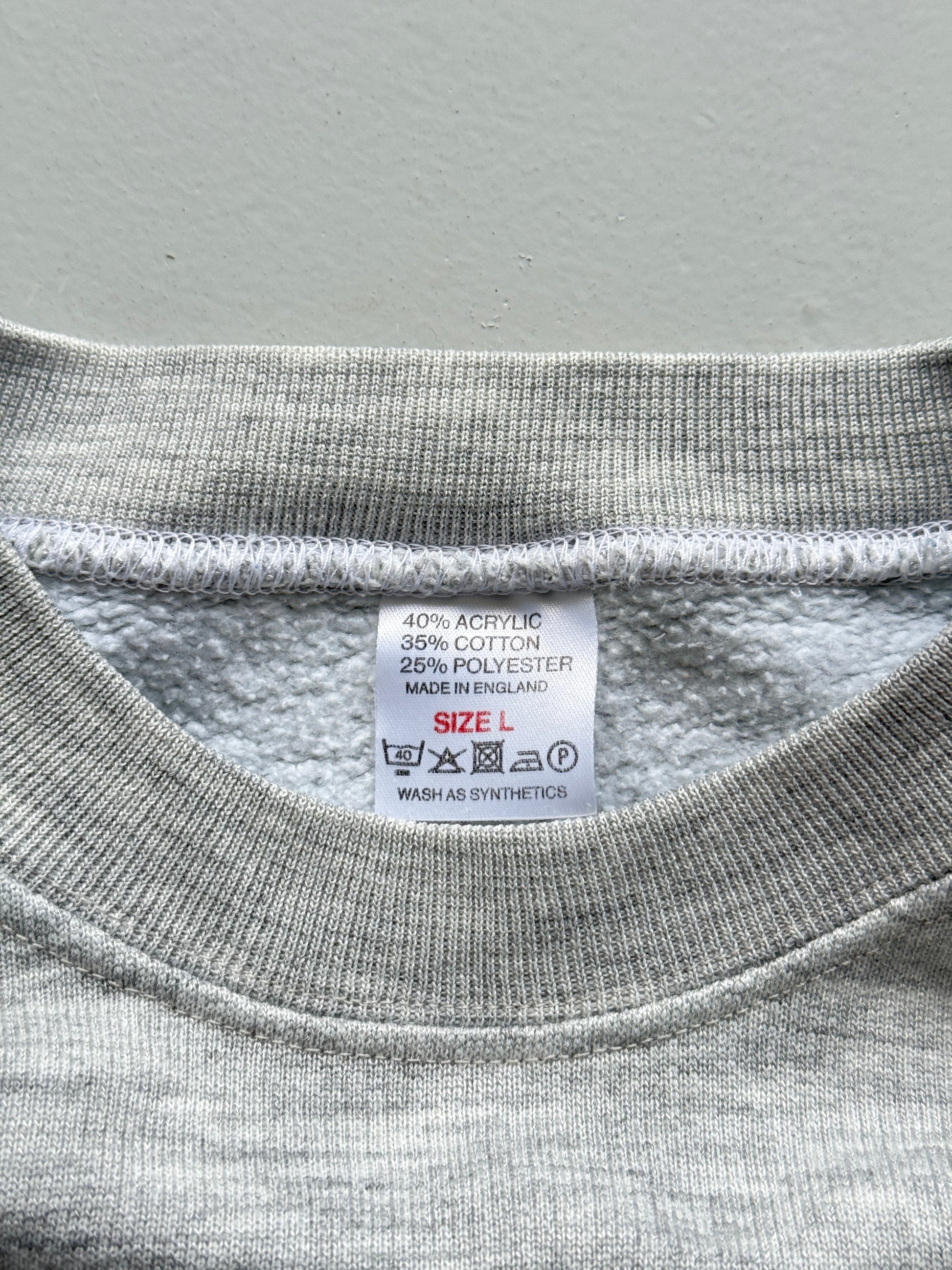 Grey Ford 90's Vintage Graphic Slogan Sweatshirt Jumper - Small