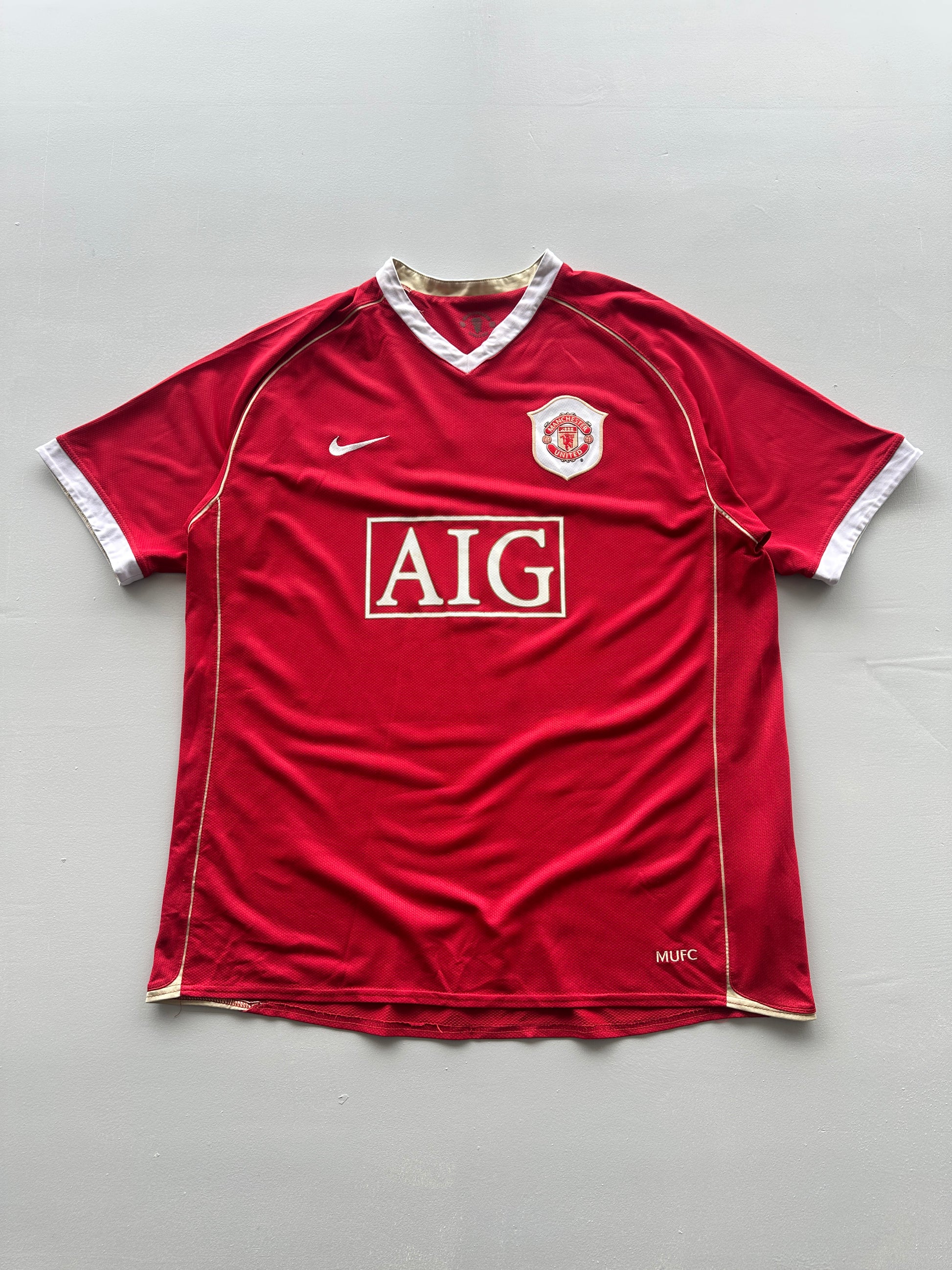 Nike Manchester United Ronaldo #7 AIG 00's Vintage Home Football Shirt - XL