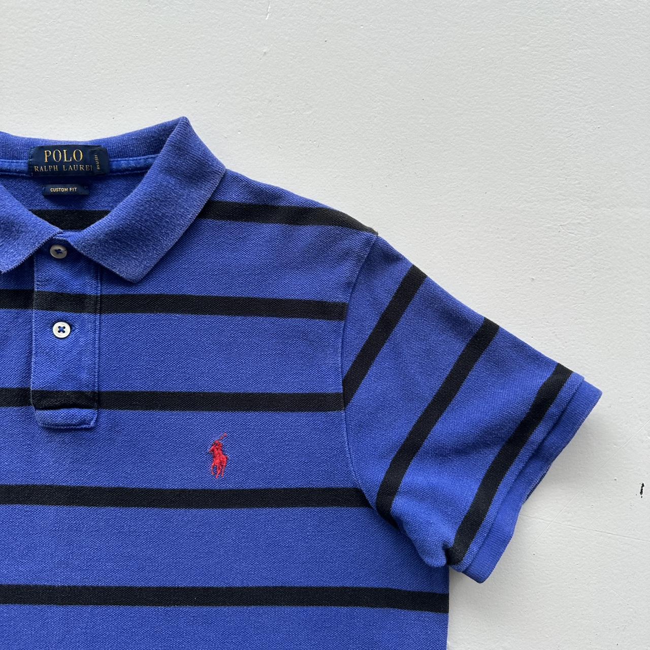 Blue / Black Polo Ralph Lauren Vintage Polo Shirt - Medium