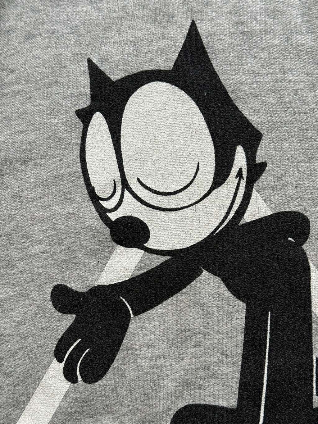 Grey Felix the Cat 80's Vintage Cartoon Graphic Sweatshirt Jumper - Medium