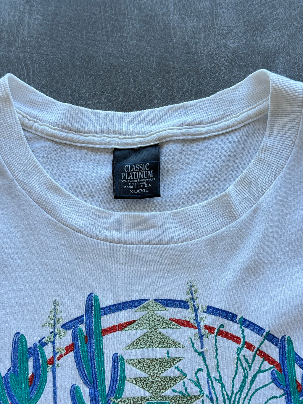 White Arizona Native Southwest 90's Vintage Single Stitch Graphic T-Shirt - XL