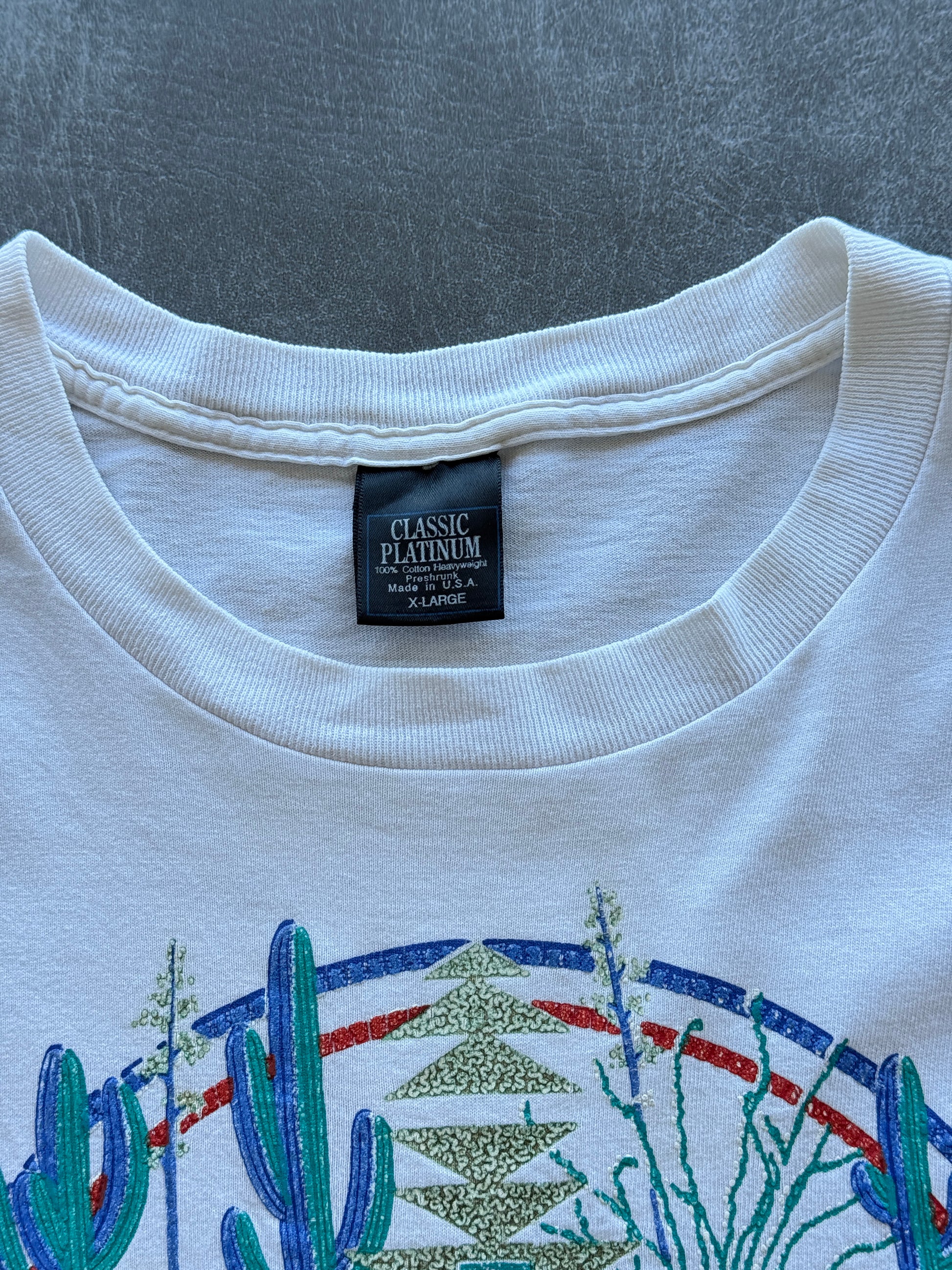 White Arizona Native Southwest 90's Vintage Single Stitch Graphic T-Shirt - XL