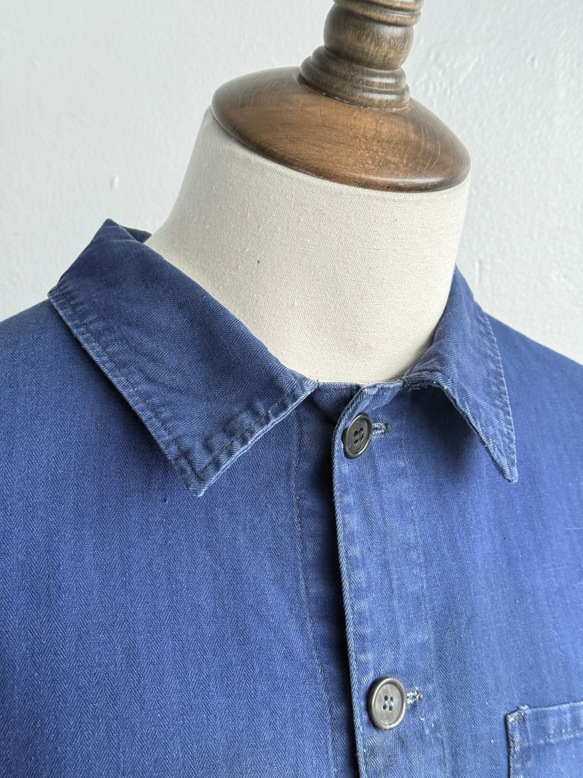 Blue French Vintage 1970's Workwear Chore Jacket CH545 - Small