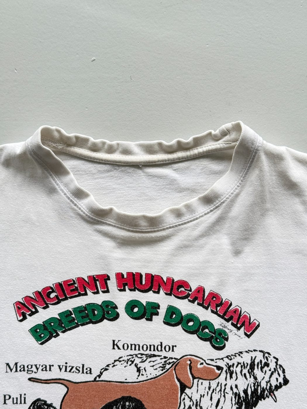 Ancient Hungarian Breeds of Dogs Vintage Graphic T-Shirt - Medium
