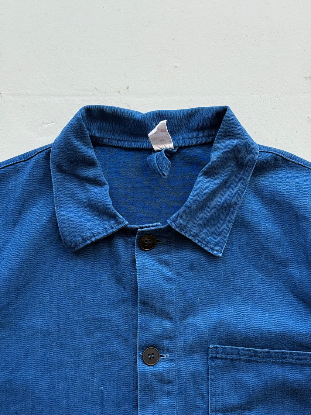 Herringbone Twill Blue French Workwear 70’s Vintage Chore Jacket CH025 - Medium