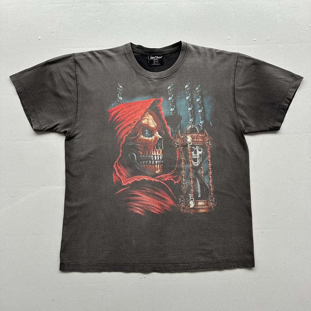 Faded Gothic Grim Reaper Vintage 90's Graphic T-shirt - XL