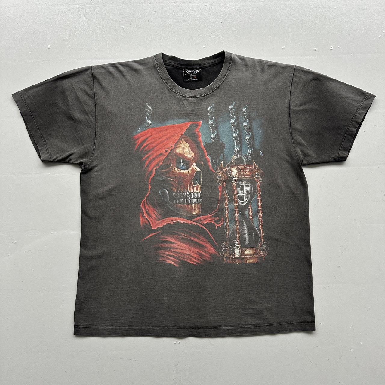 Faded Gothic Grim Reaper Vintage 90's Graphic T-shirt - XL