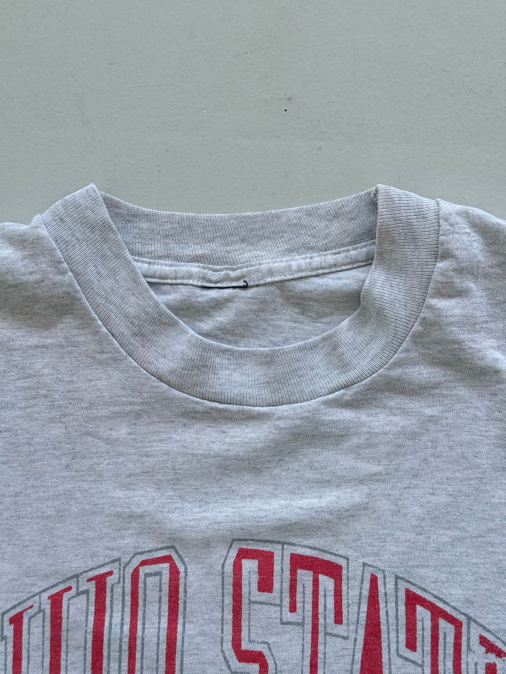 Grey Ohio State 90's Vintage Collage Graphic Single Stitch T-Shirt - XL