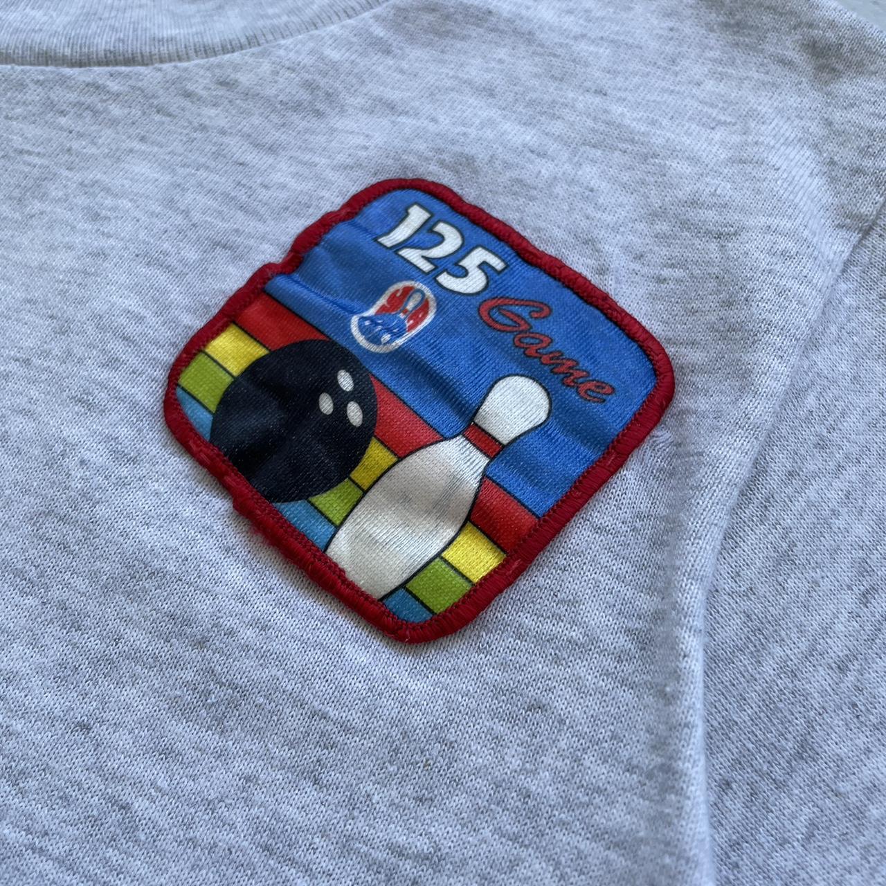 Grey Patchwork Bowling 80s/90s Americana Vintage T-shirt - Small