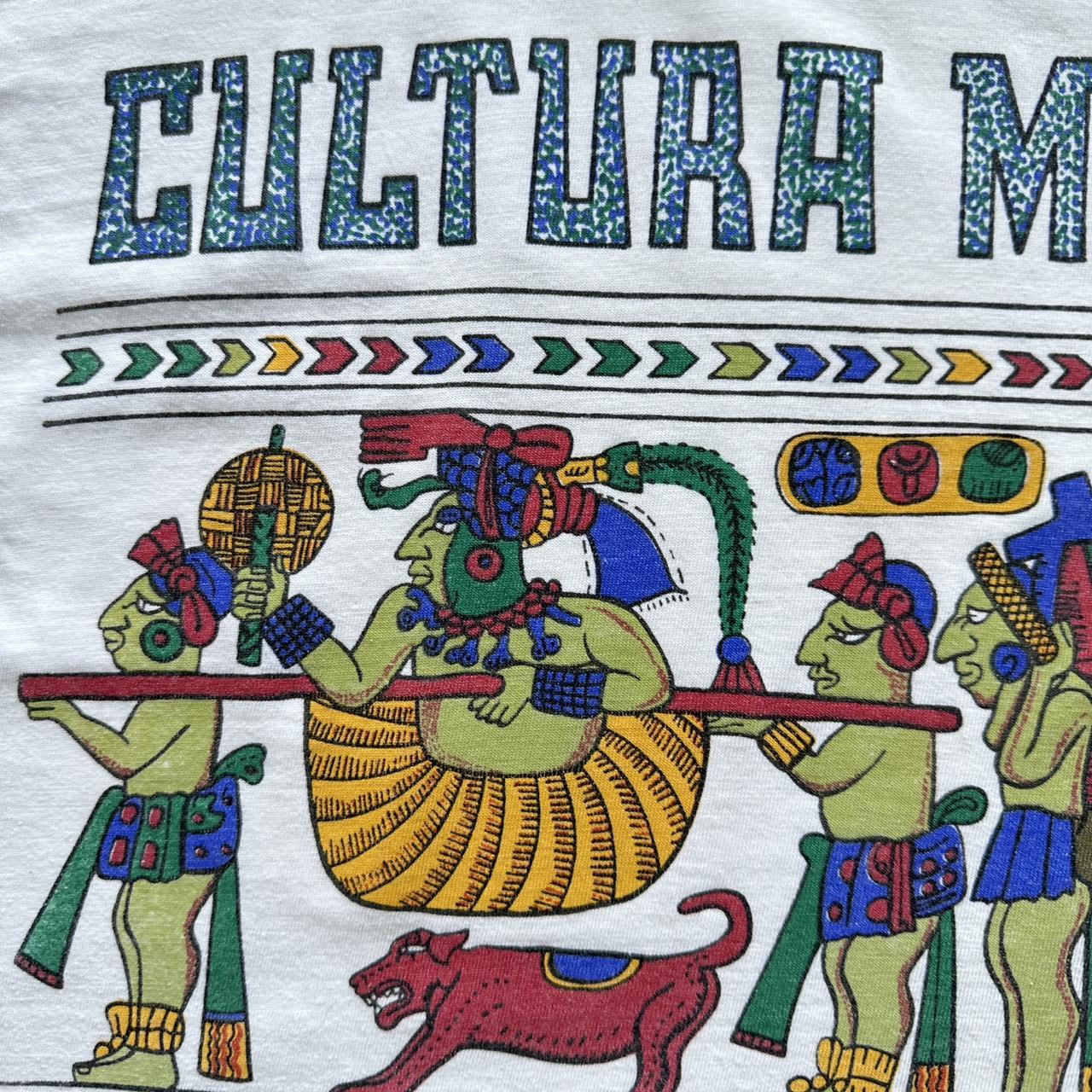 White Aztec 90s Vintage T-shirt - Small