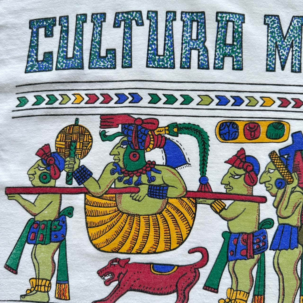 White Aztec 90s Vintage T-shirt - Small