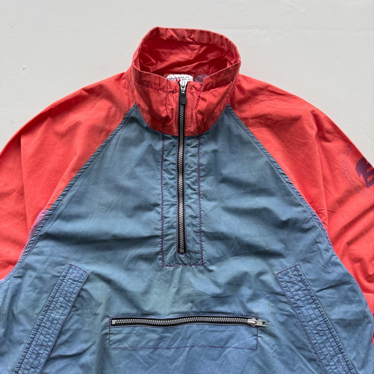 Red Blue Kappa 90's Vintage 1/4 Zip Windbreaker - Medium