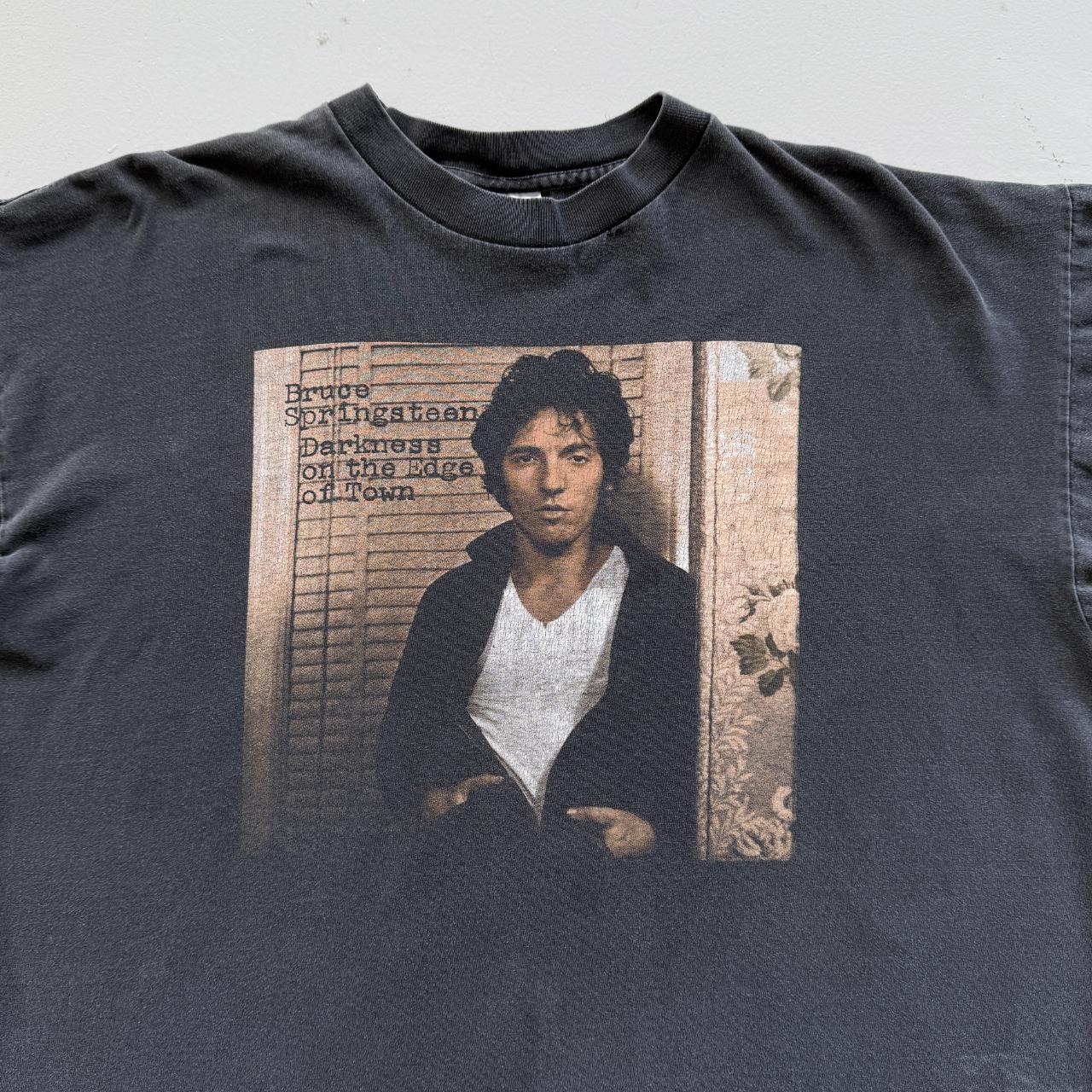 Black Bruce Springsteen Darkness on the Edge of Town 90s Vintage Graphic T-Shirt - XL