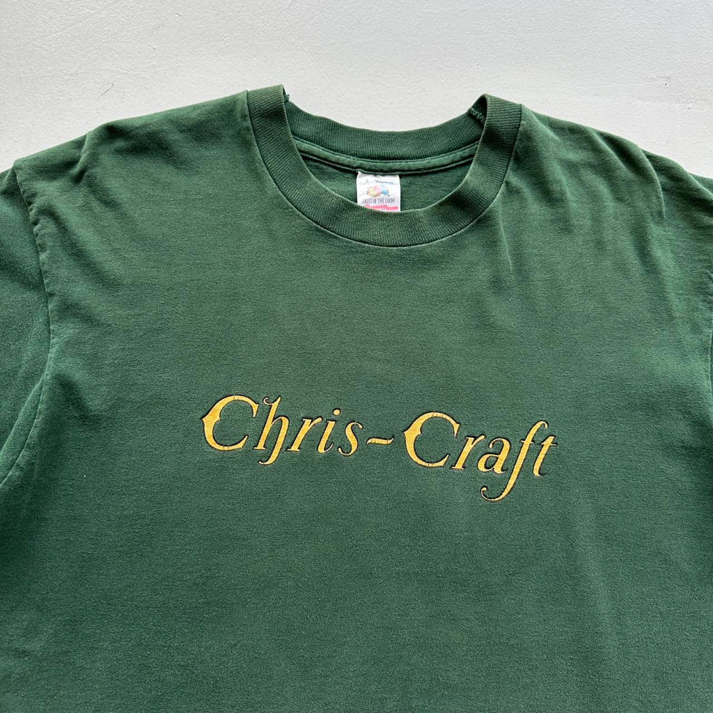 Dark Green Chris-Craft Slogan Vintage T-shirt - Large