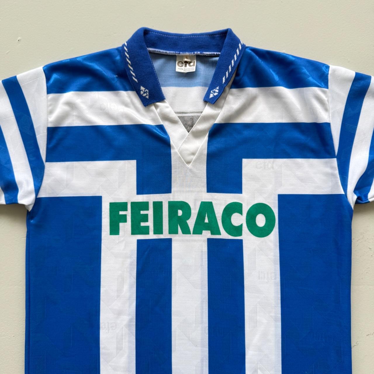 Blue Striped Deportivo la Caruno 90's Deadstock Football Jersey - Small