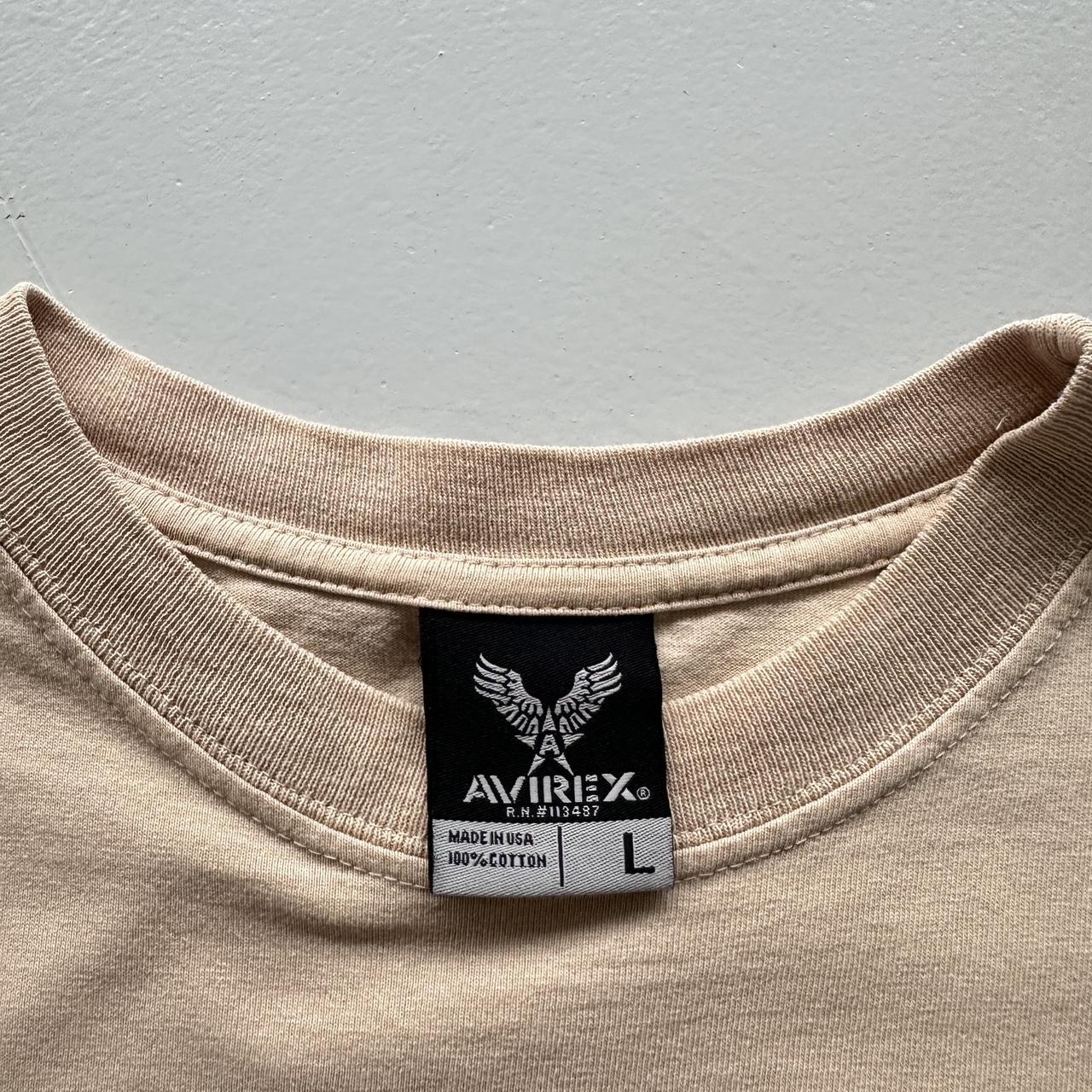 Cream Avirex 3D Logo Vintage 00s Y2K T-shirt - Large