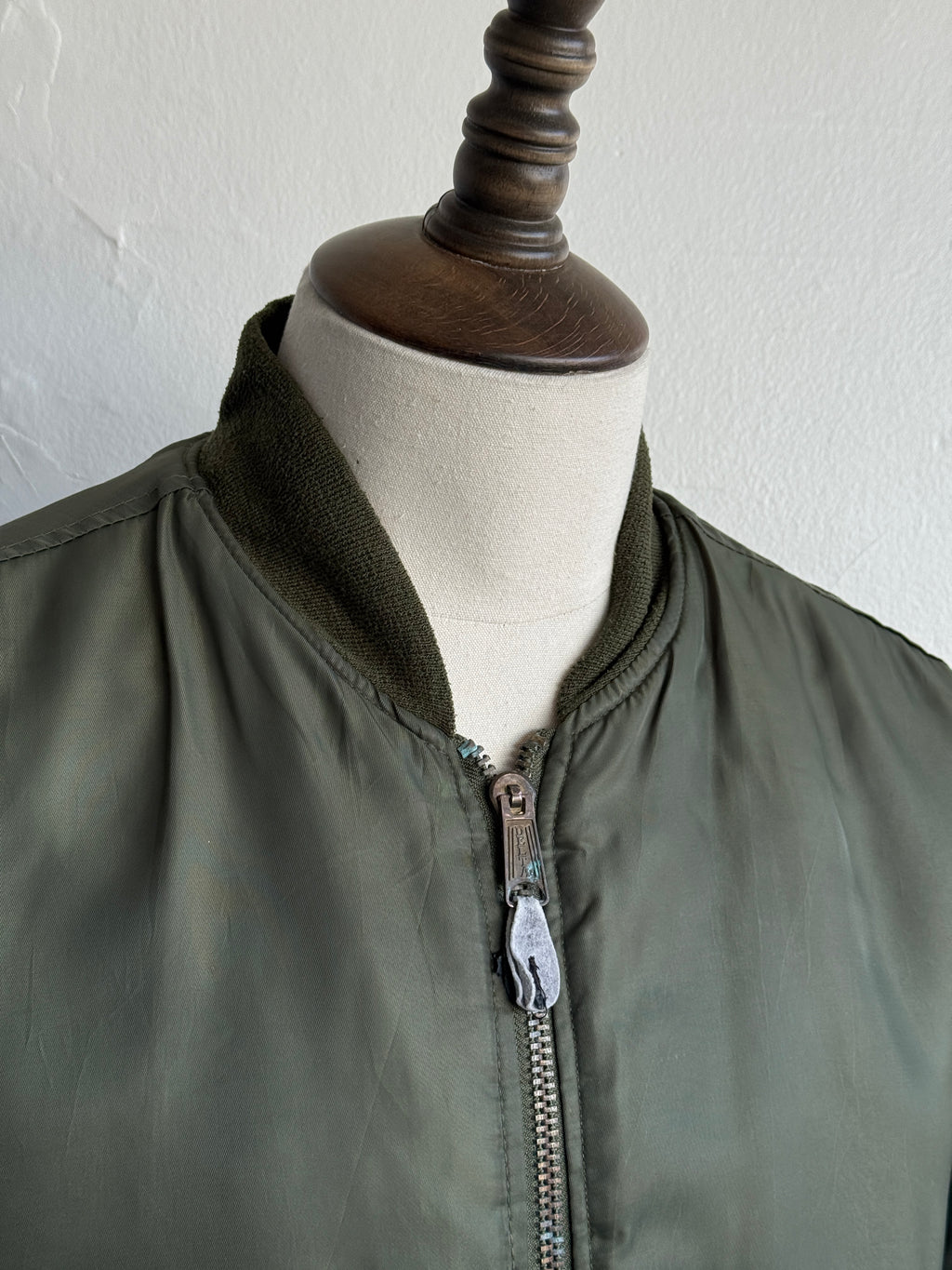 Olive Green MA-1 Style 90's Vintage Bomber Jacket - Medium