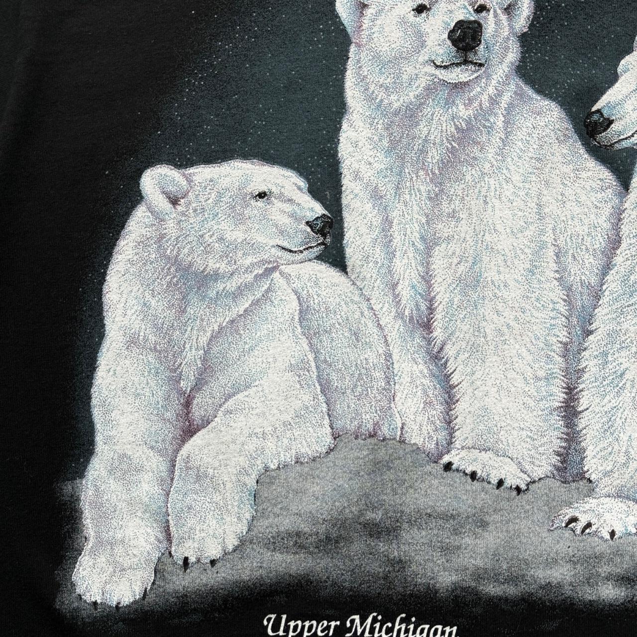 Black Polar Bear 90s Vintage Upper Michigan T-shirt - Large
