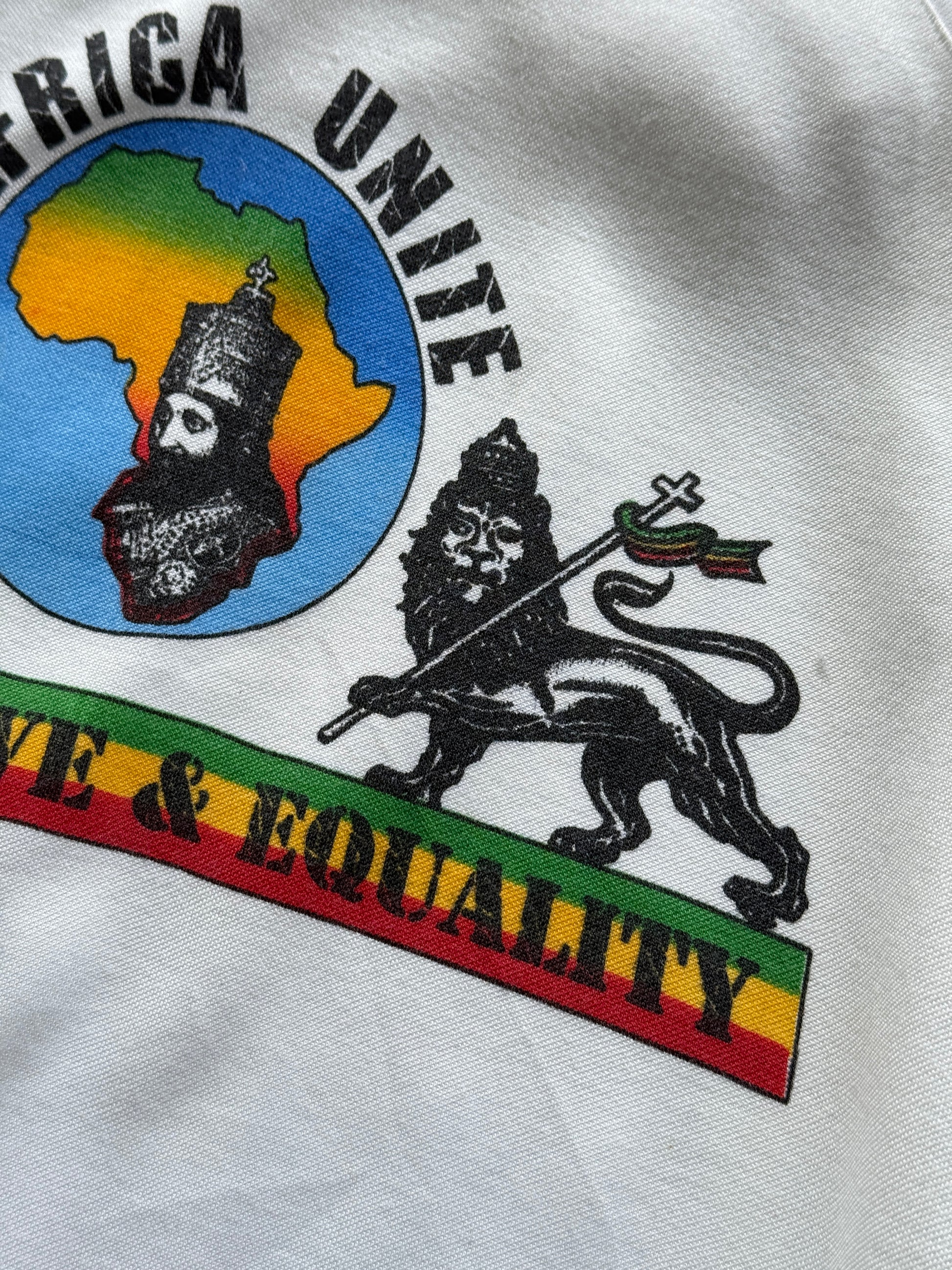 White Africa Unite 90's Vintage Full Zip Rastafari Graphic Jacket - XL