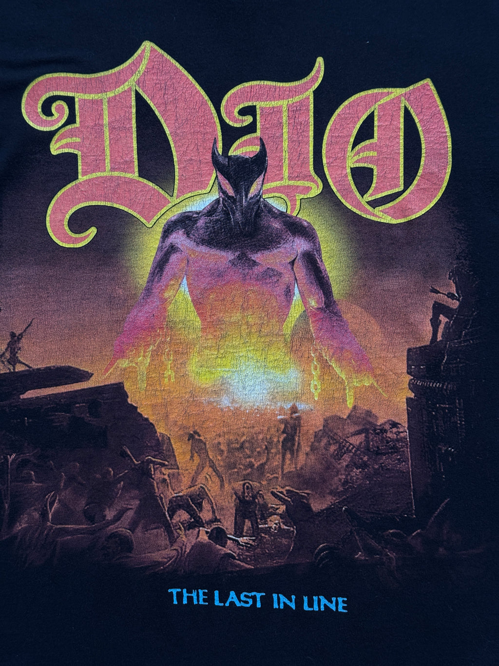 Black Dio The Last In Line Vintage Rock Graphic T-Shirt - Medium