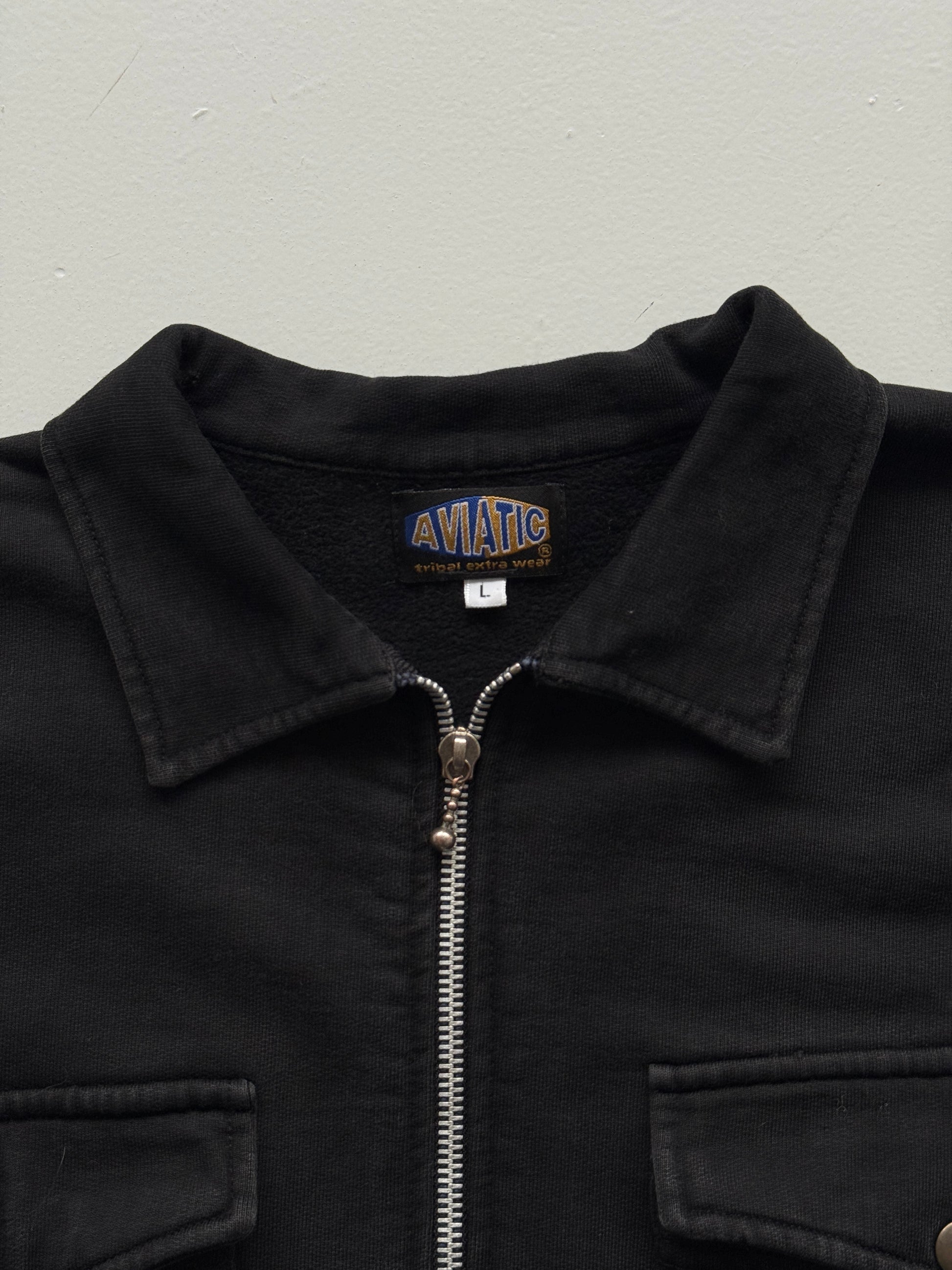 Aviatic Tribal Extra Wear 90's Vintage Zip Sweatshirt - Large