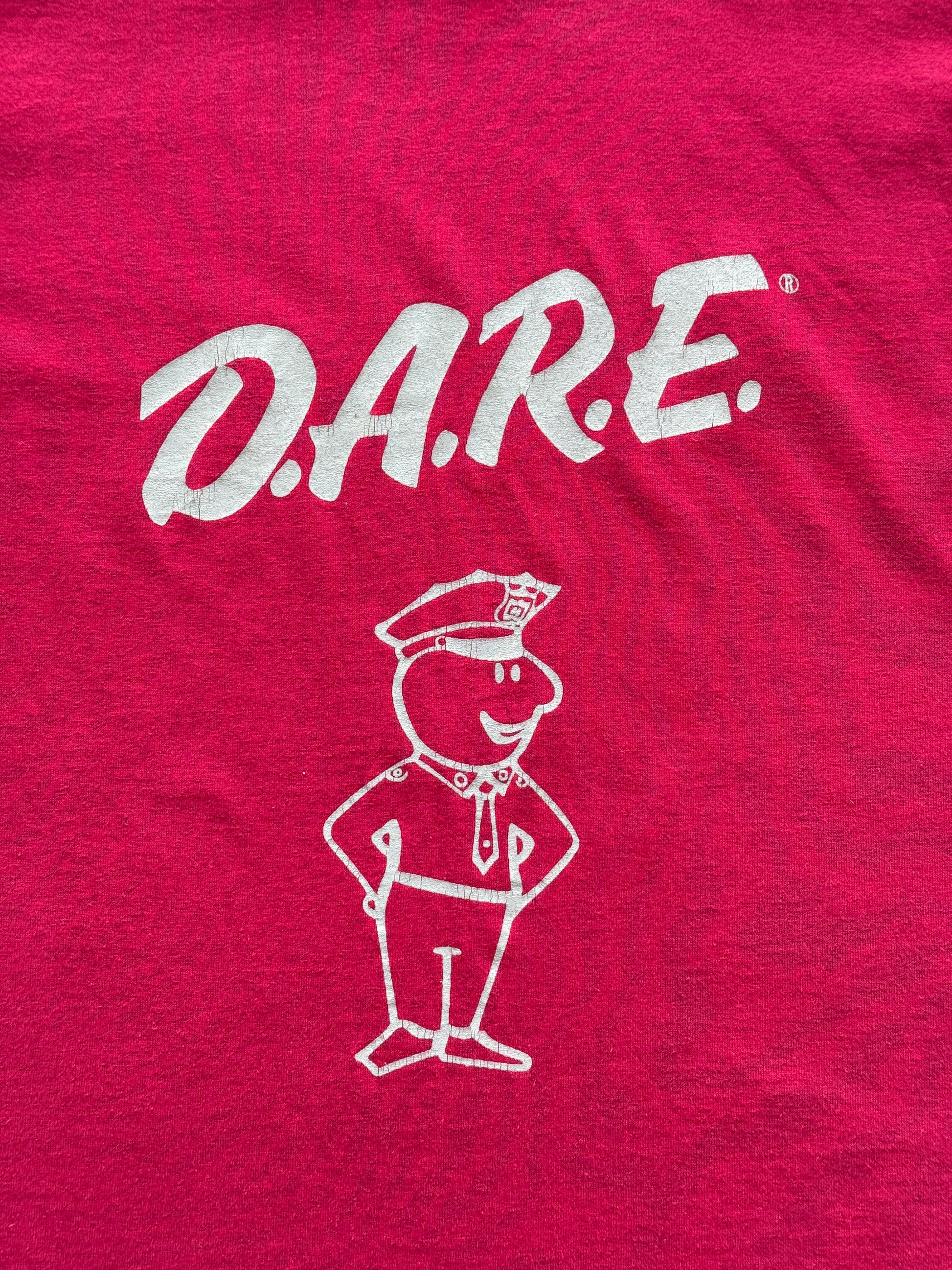 Red Dare to Keep Kids of Drugs 90s Vintage Single Stitch Graphic T-Shirt - Small