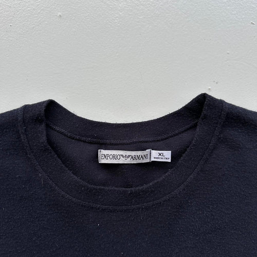 Navy Emporio Armani 90s Vintage Long Sleeves T-shirt - Large