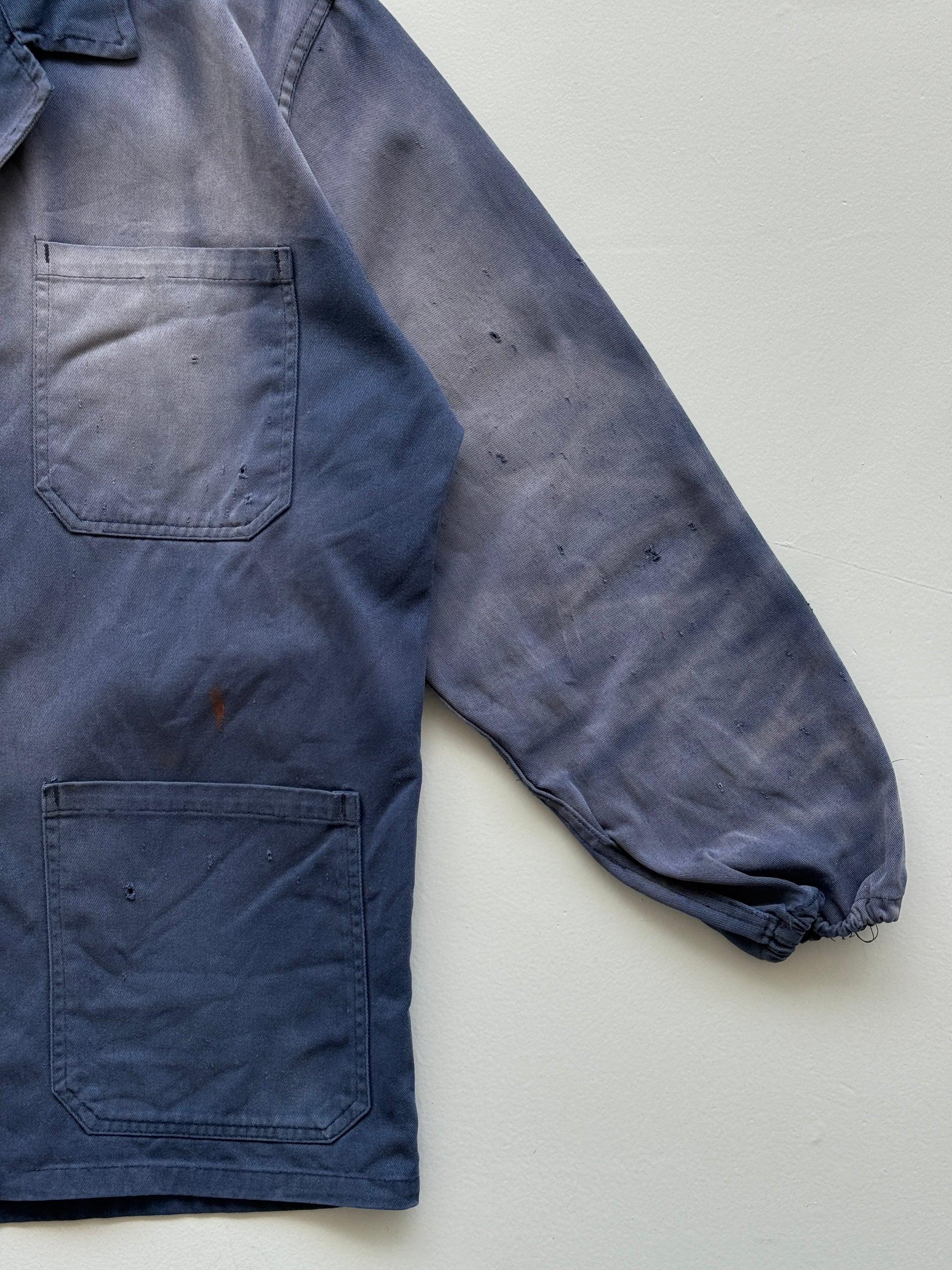 Faded Navy Blue French Chore Jacket 90's Vintage Workwear CH201 - Small