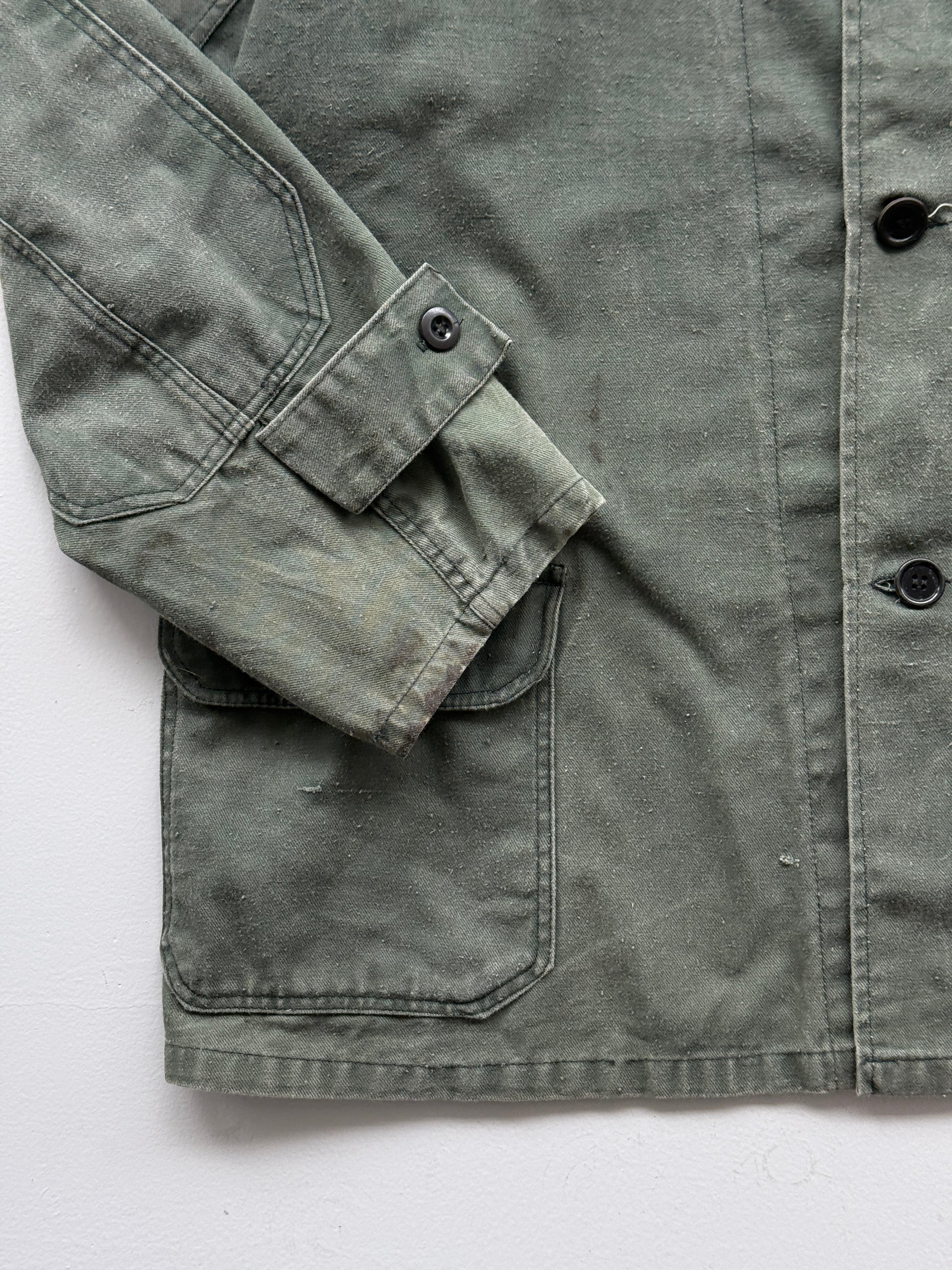 Green Chore Jacket 80's Vintage Military / French Workwear CH137 - Small