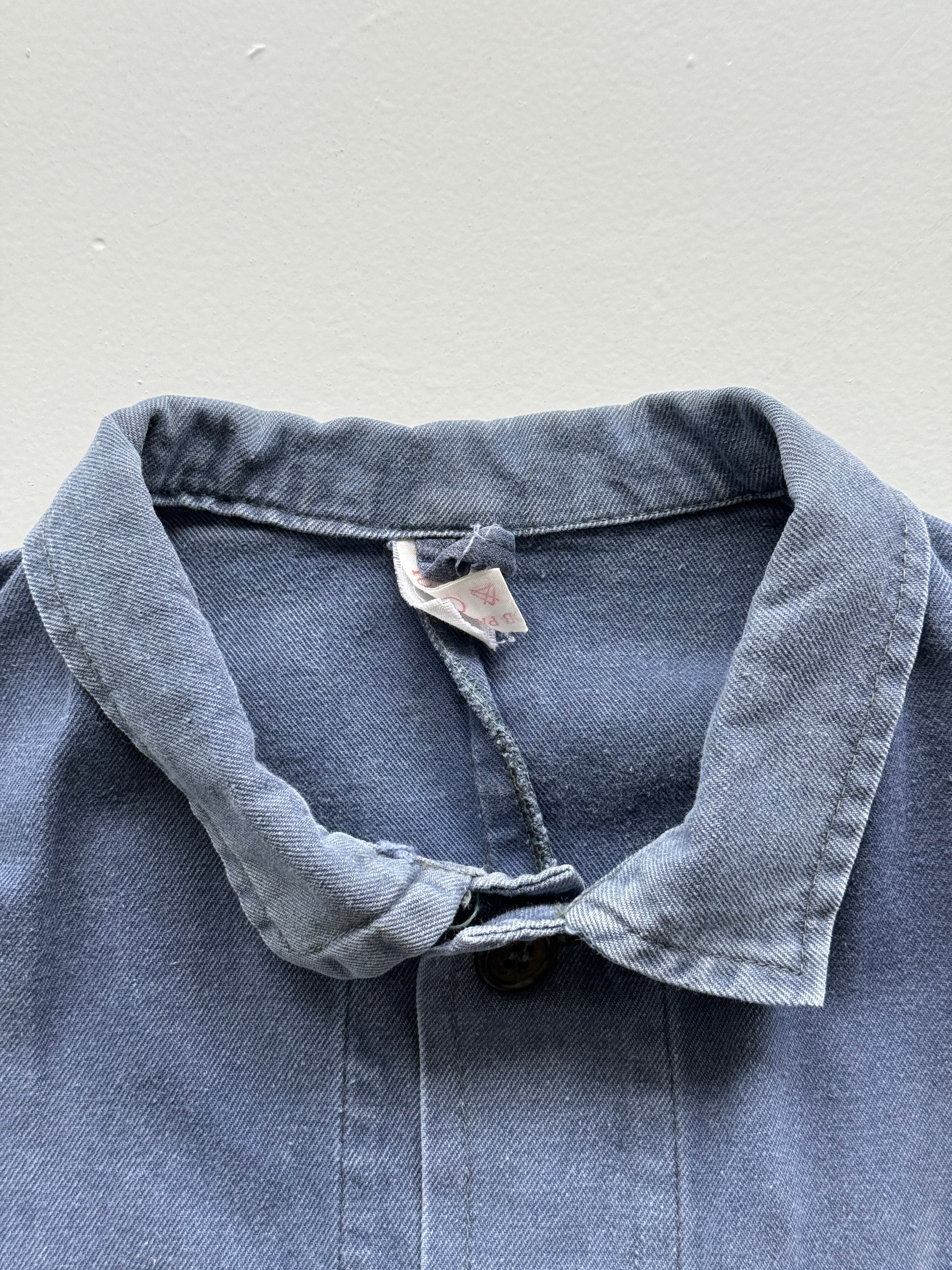 Faded Blue French Chore Jacket 80's Vintage Workwear CH216 - Medium