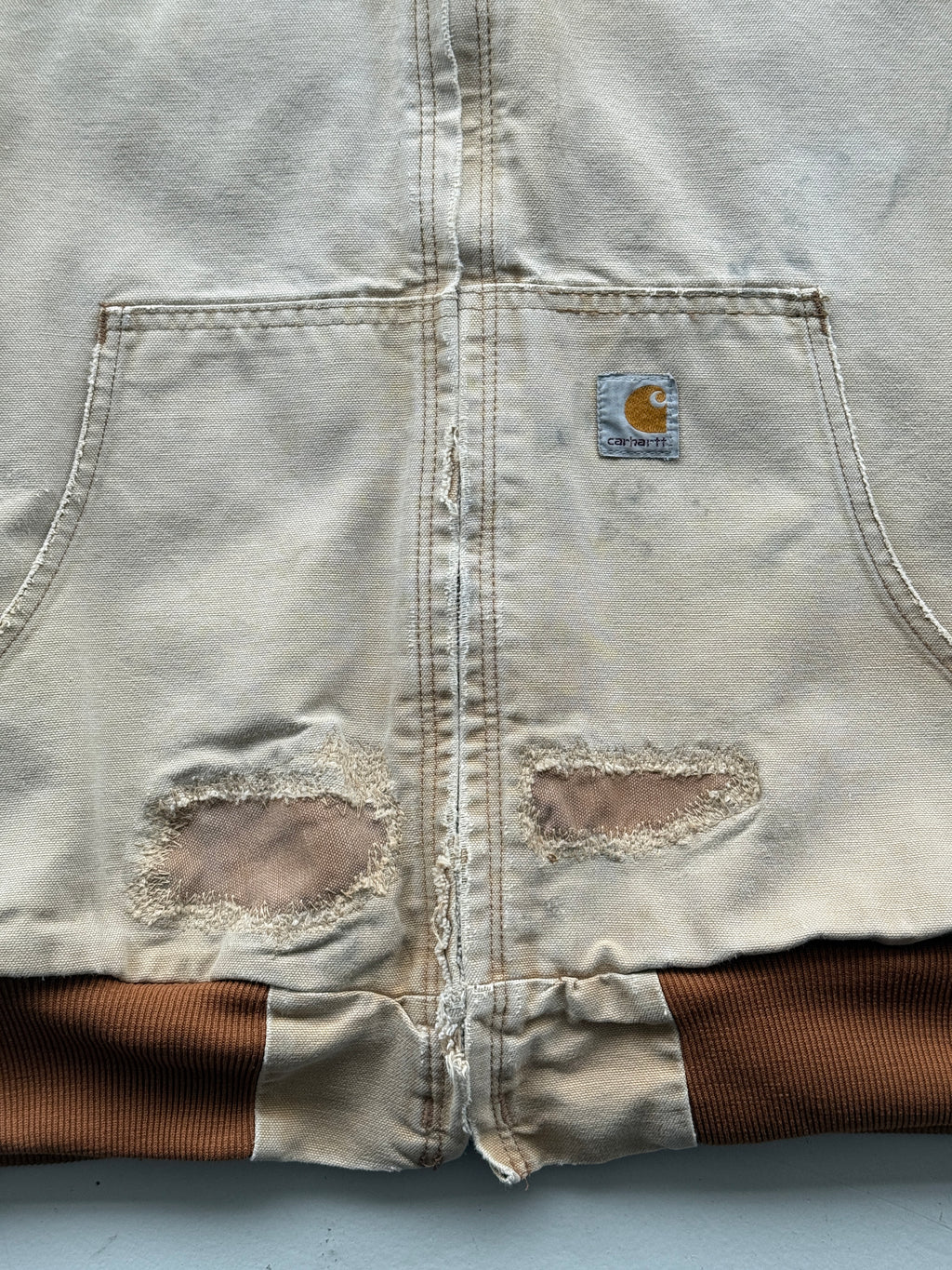Faded Cream Carhartt 90's Vintage Canvas Active Jacket - 3XL