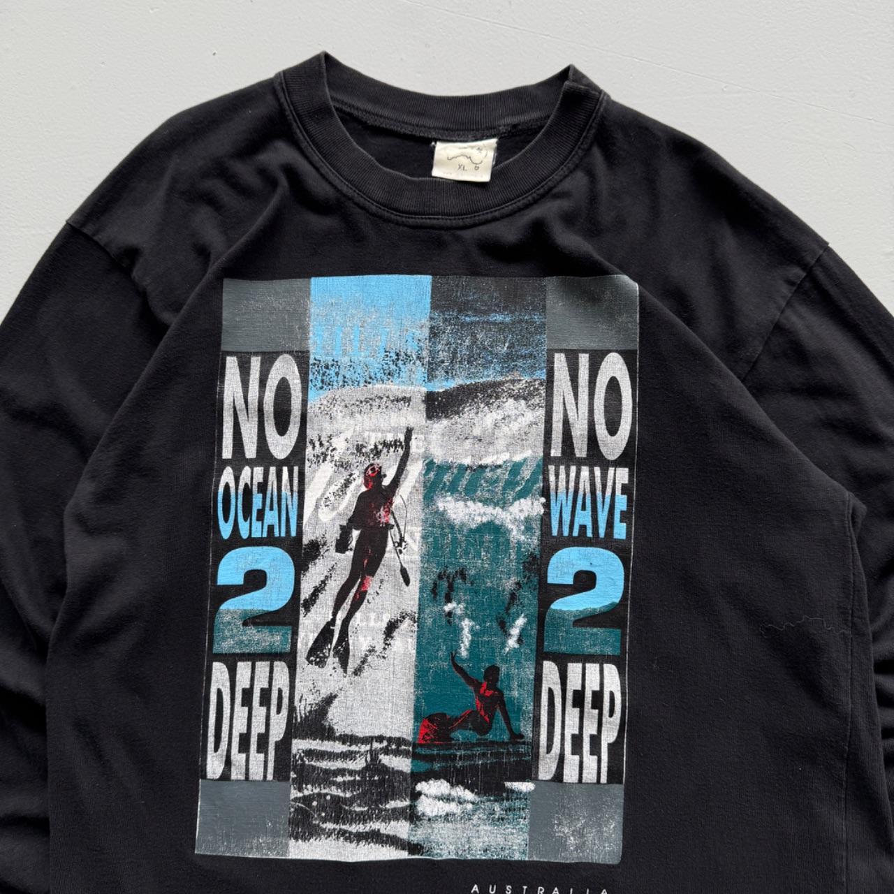 Black No Diving 90s Vintage Surf Long Sleeve T-Shirt - Large