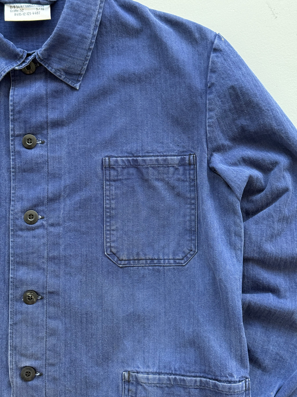 Blue Herringbone Vintage Workwear Chore Jacket CH365 - Medium