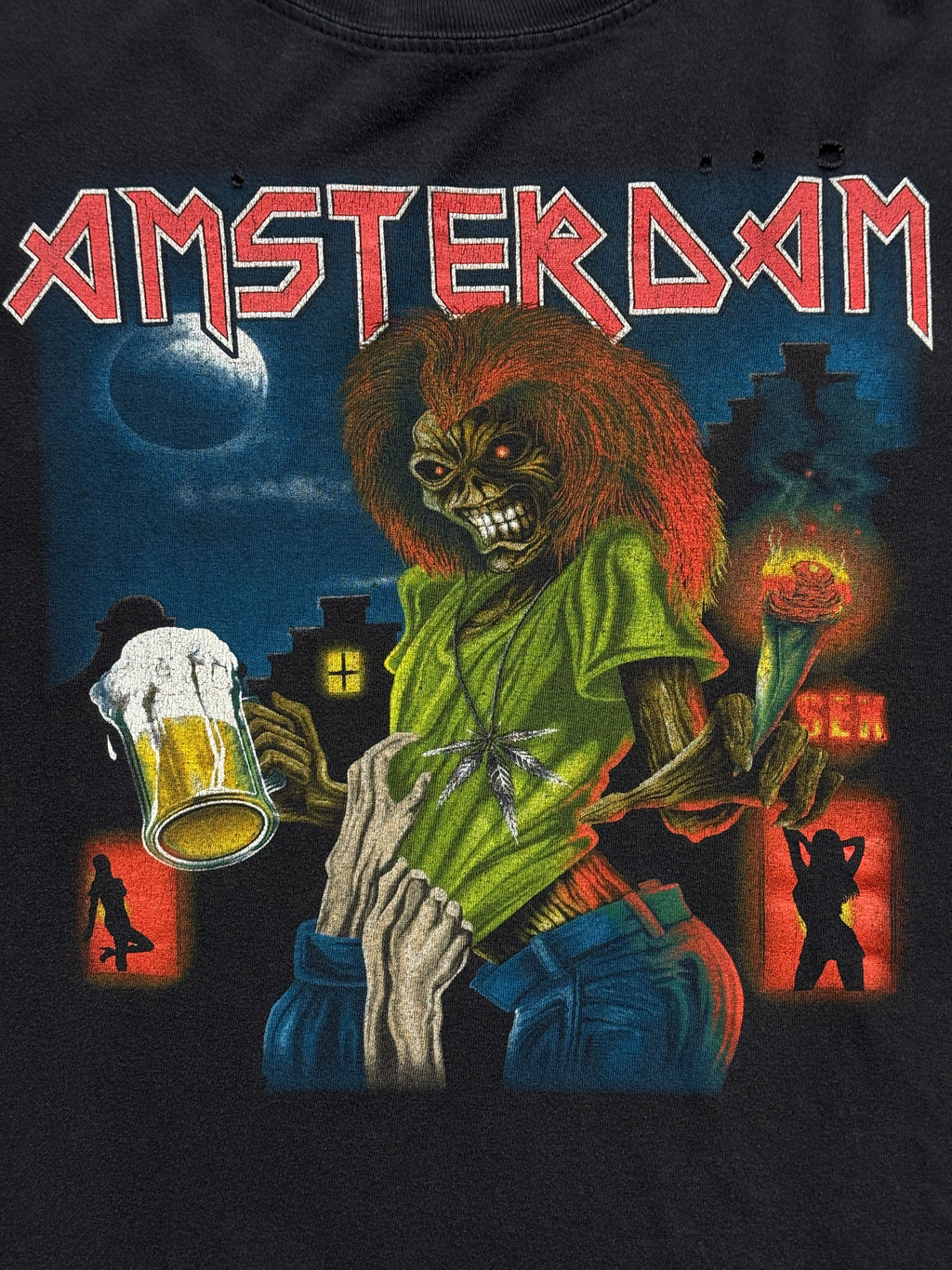 Black Amsterdam Iron Maiden 2000's Vintage Graphic T-Shirt - Large