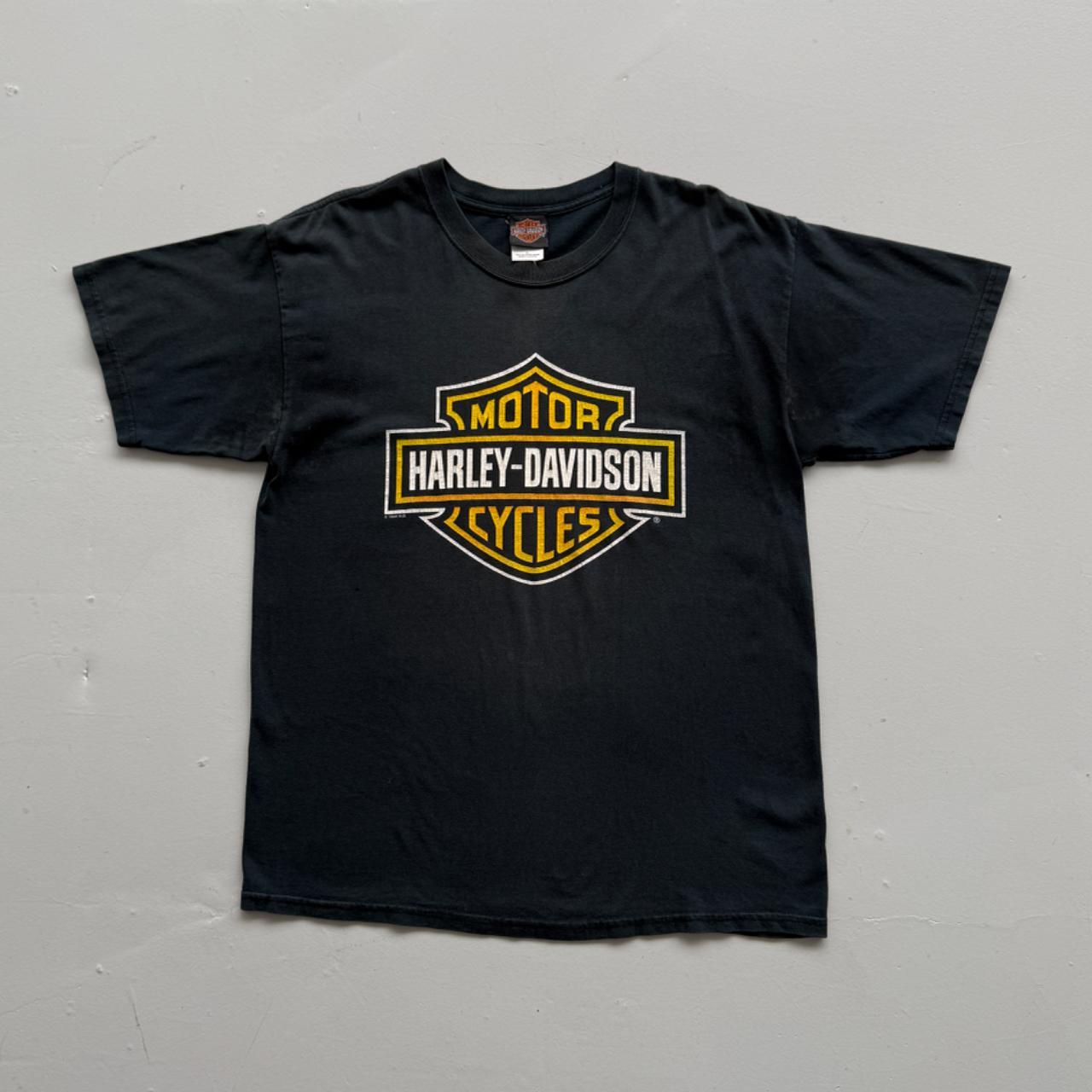 Faded Black Harley Davidson 90s Vintage Graphic T-Shirt - Large