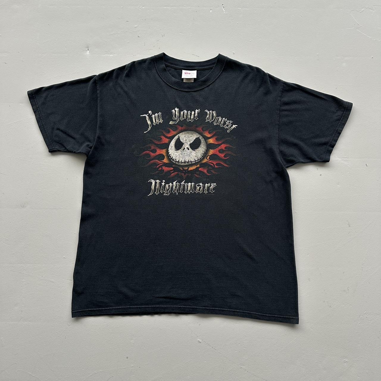 Black Nightmare Before Christmas 00s Vintage Graphic T-Shirt - XL