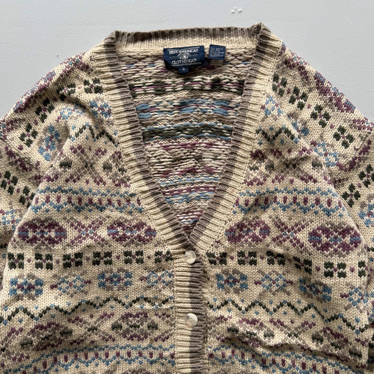 Cream Knitted 90s Vintage Cardigan Jumper - XL