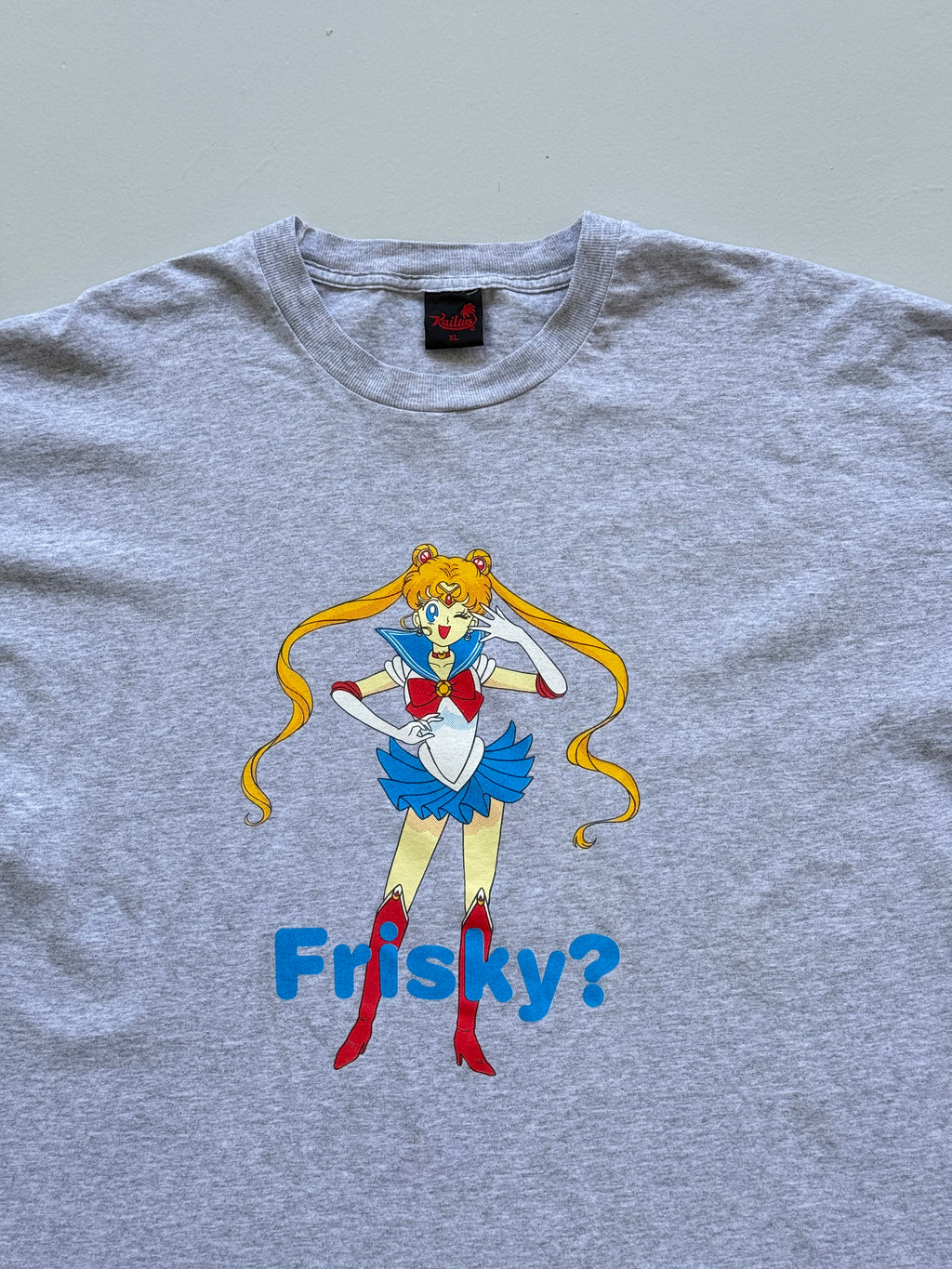 Grey Sailor Moon Frisky 90's Vintage Rare Single Stitch Graphic T-Shirt - XL